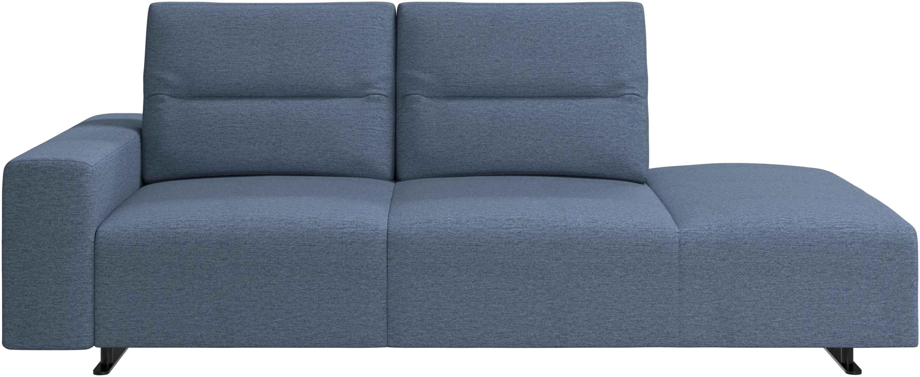 Hampton sofa with adjustable back and lounging unit right side, armrest left