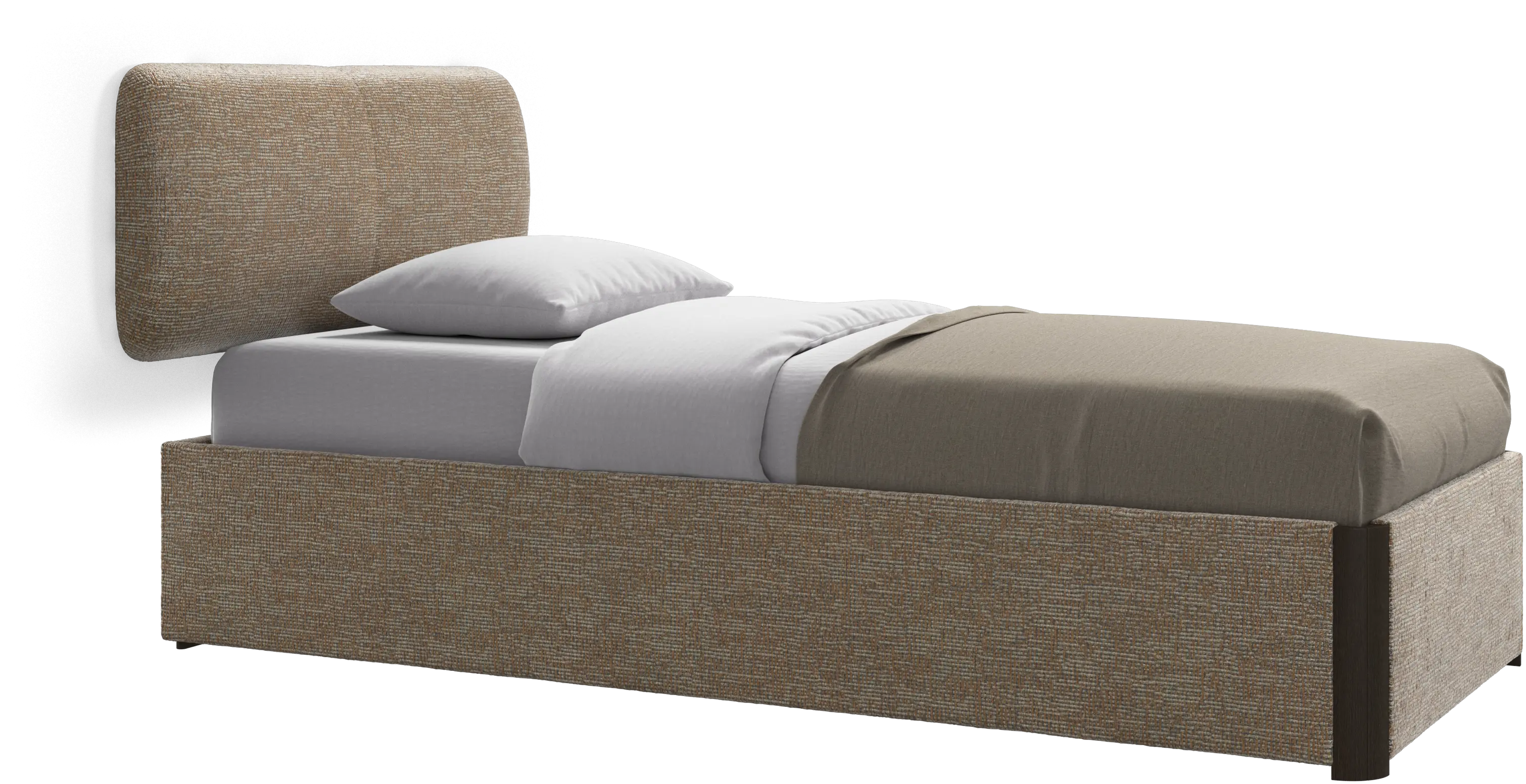Element bed, wall-mounted headboard, with slats and storage solution, excl. mattress