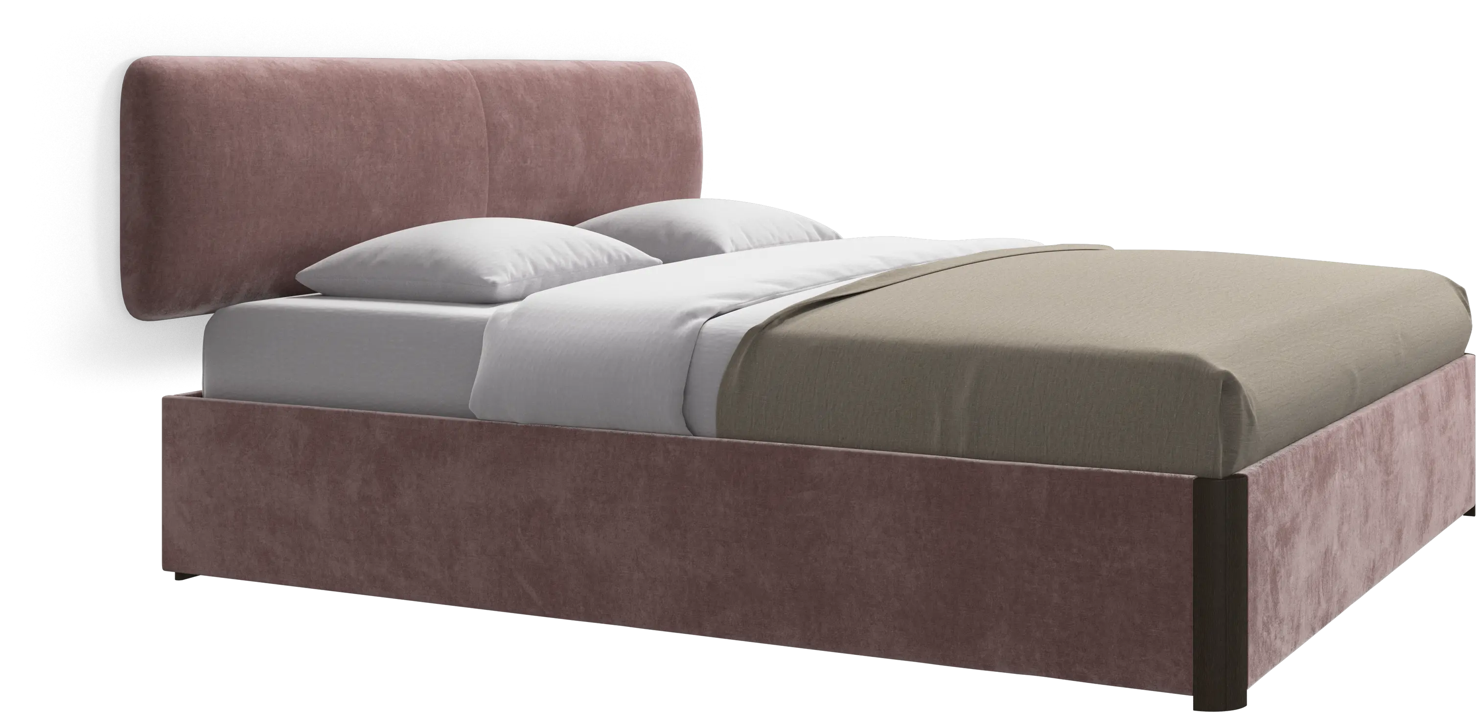 Element bed, wandgemonteerd hoofdbord, met latten en opbergoplossing, excl. matras
