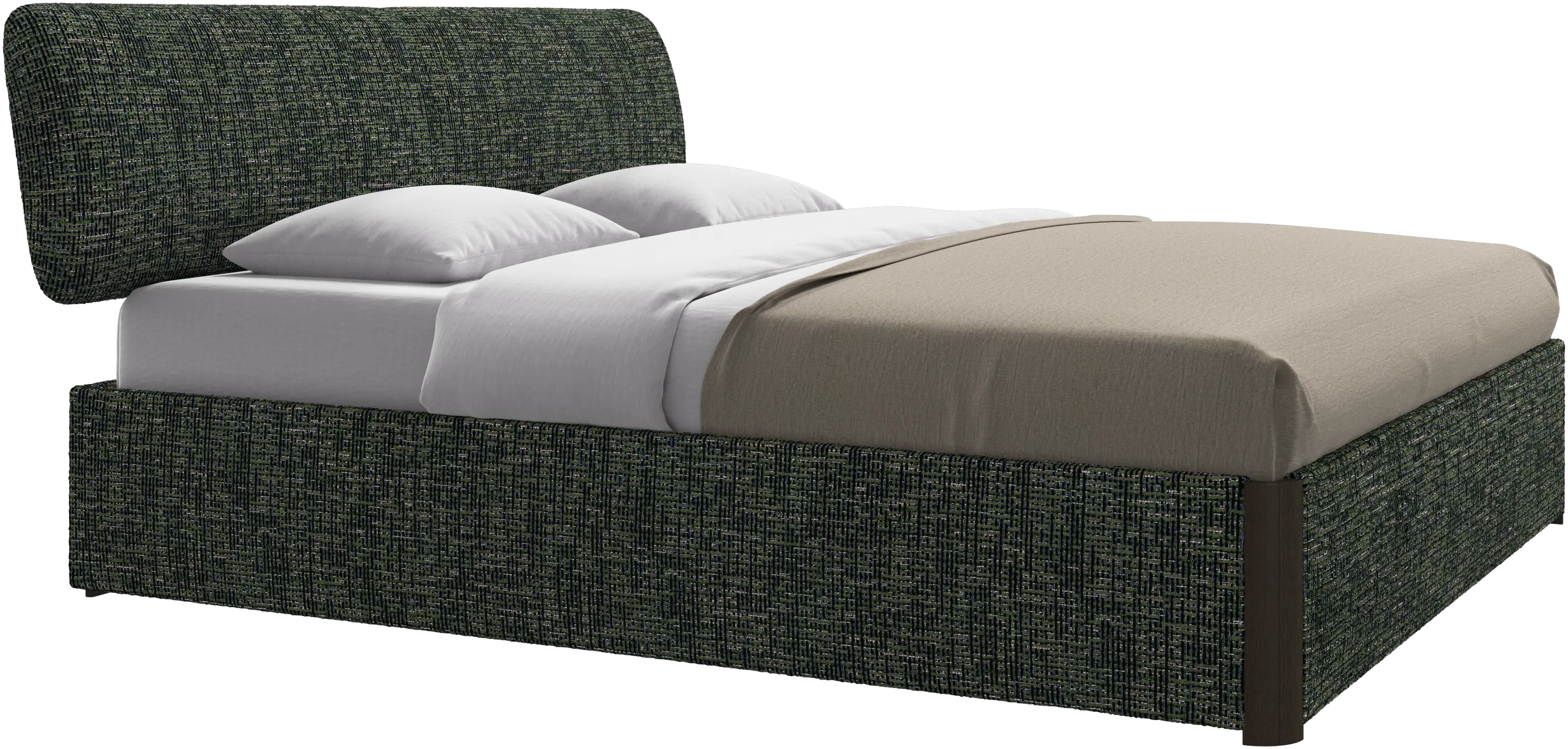 Element cama, cabecero montado en la cama, con láminas y solución de almacenamiento, excl. colchón