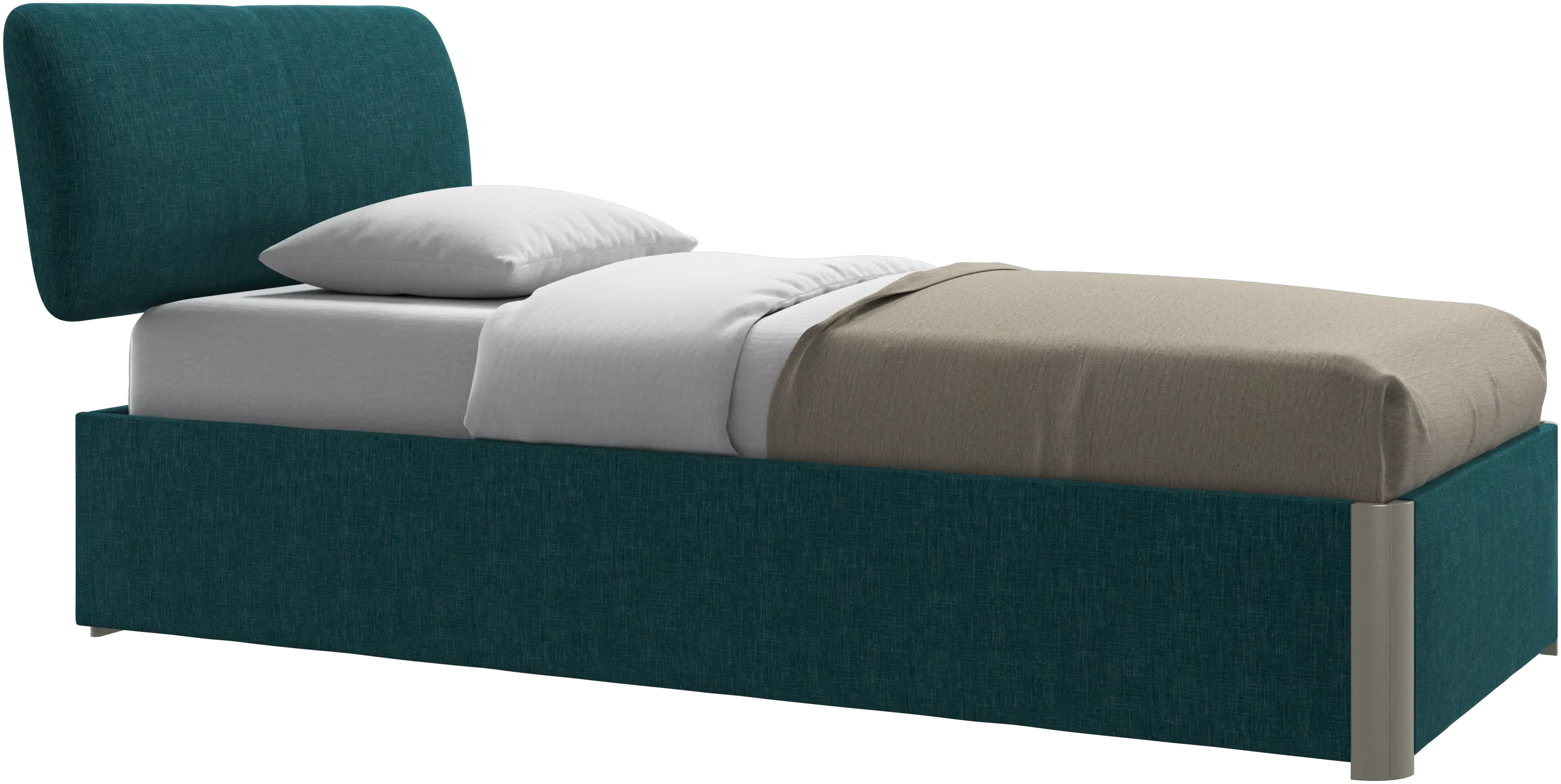 Element bed, bed-mounted headboard, with slats and storage solution, excl. mattress
