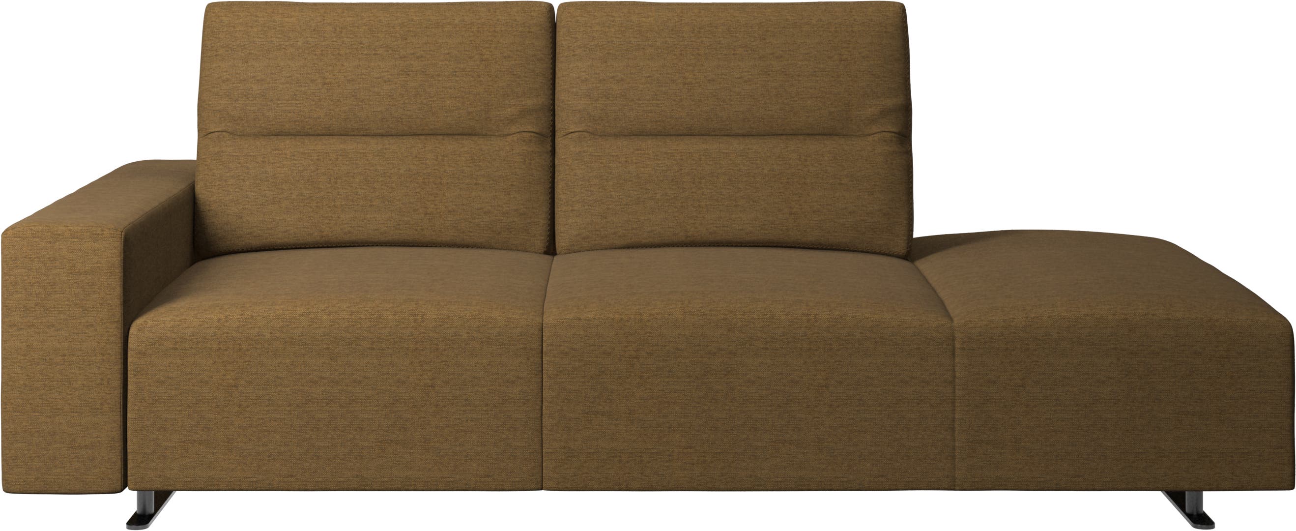 Hampton Sofa mit verstellbarem Rücken- und Loungemodul auf der rechten Seite, Staufach und Armlehne links
