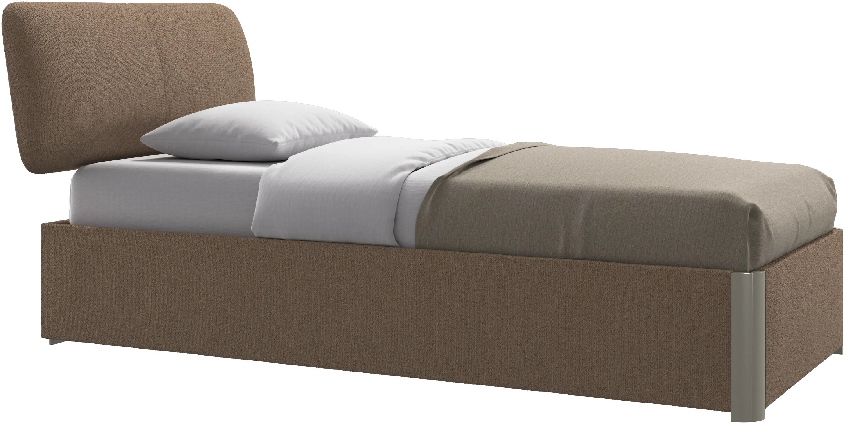 Element bed, bed-mounted headboard, with slats and storage solution, excl. mattress