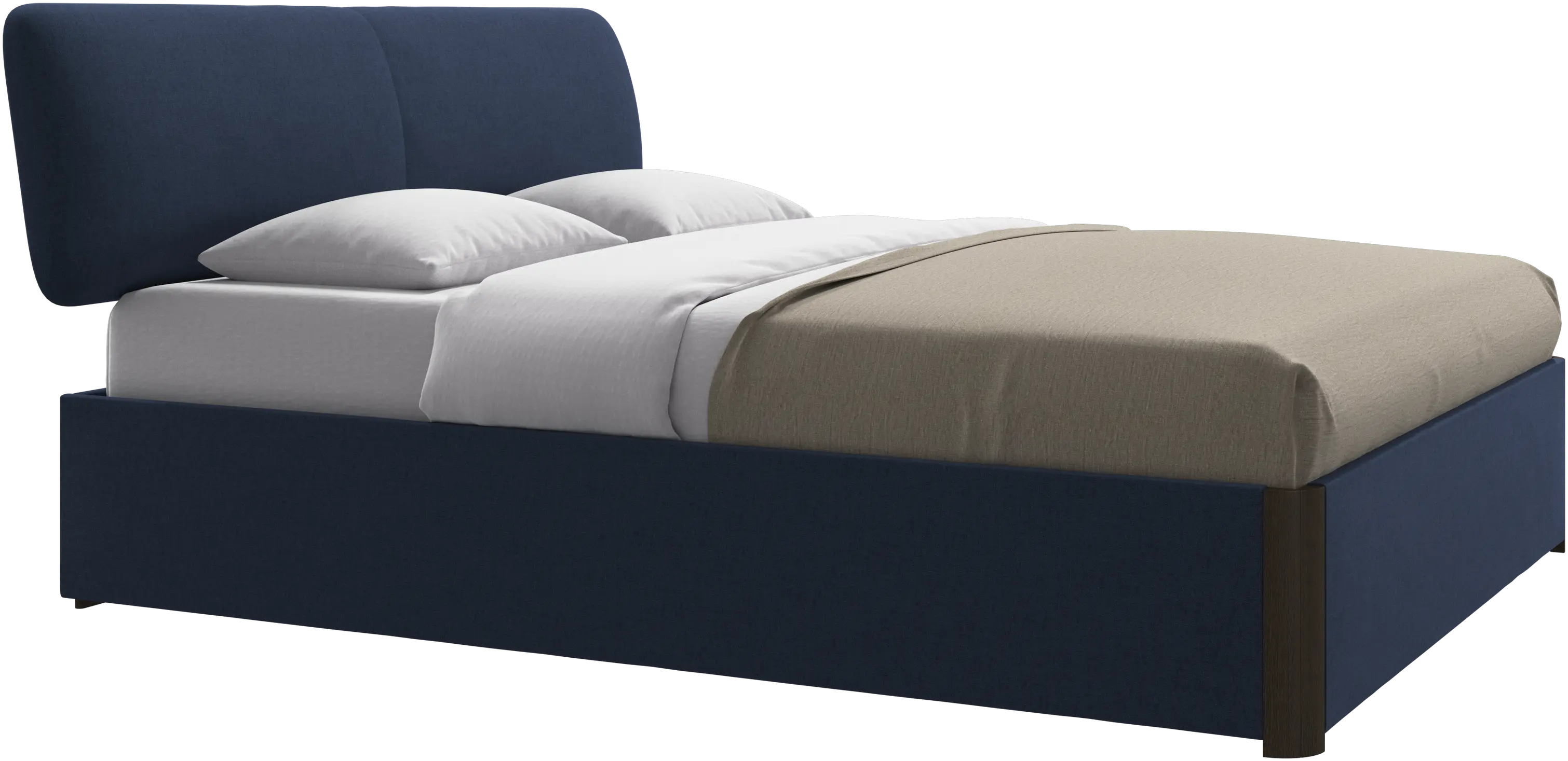 Element bed, bed-mounted headboard, with slats and storage solution, excl. mattress