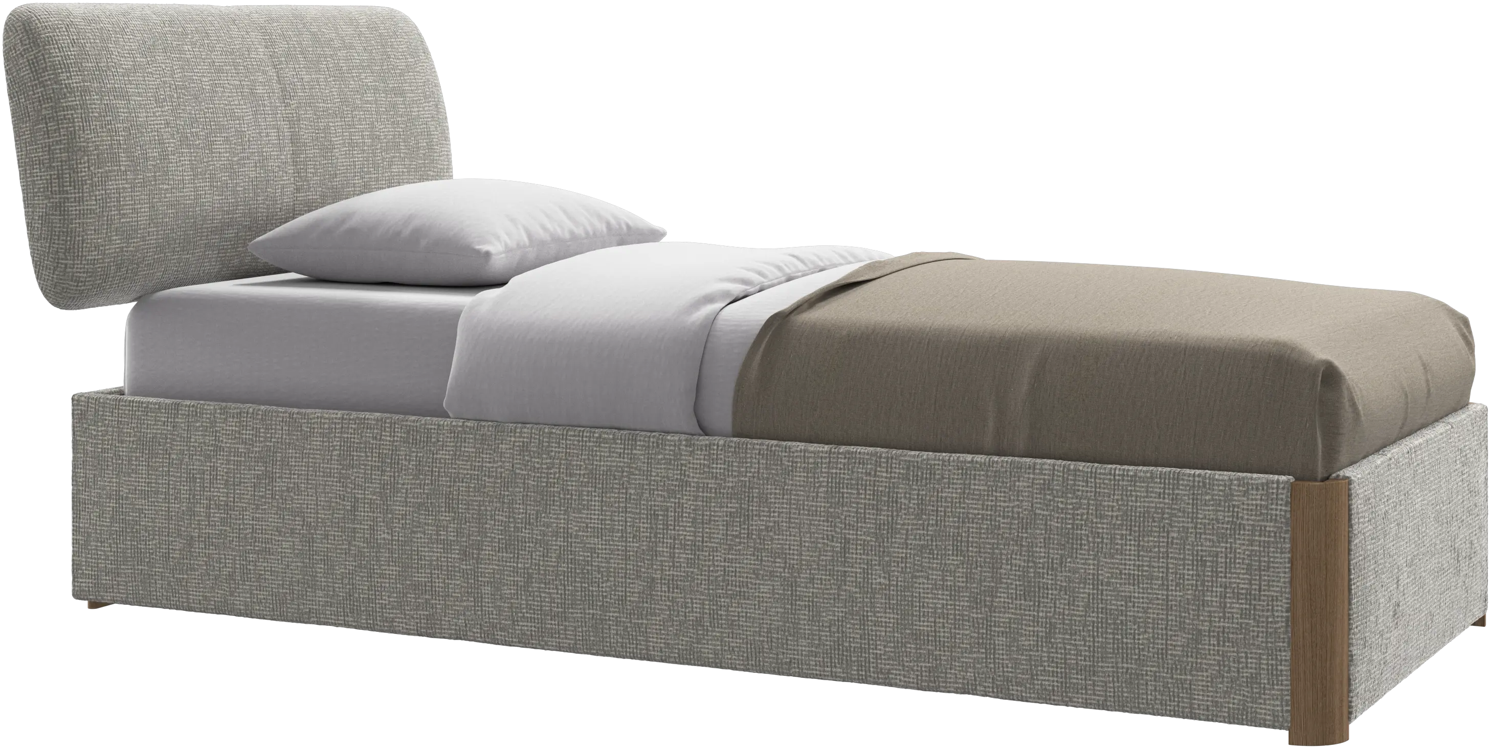 Element bed, bedgemonteerd hoofdbord, met latten en opbergoplossing, excl. matras