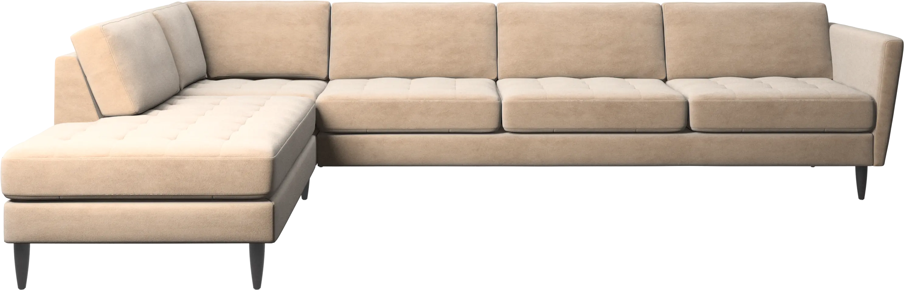 Osaka corner sofa with lounging unit, tufted seat