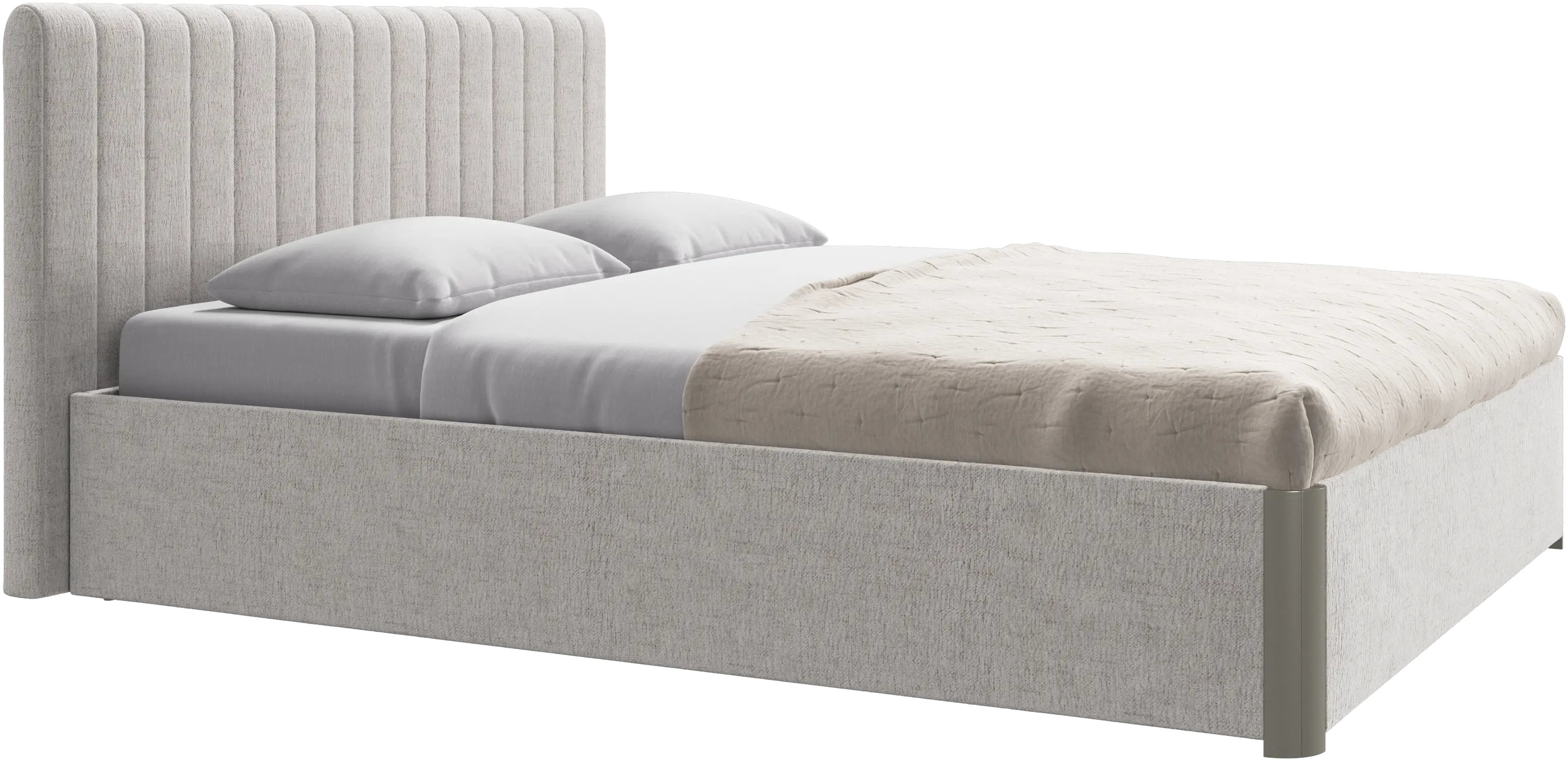 Element bed, bed-mounted headboard, with slats and storage solution, excl. mattress