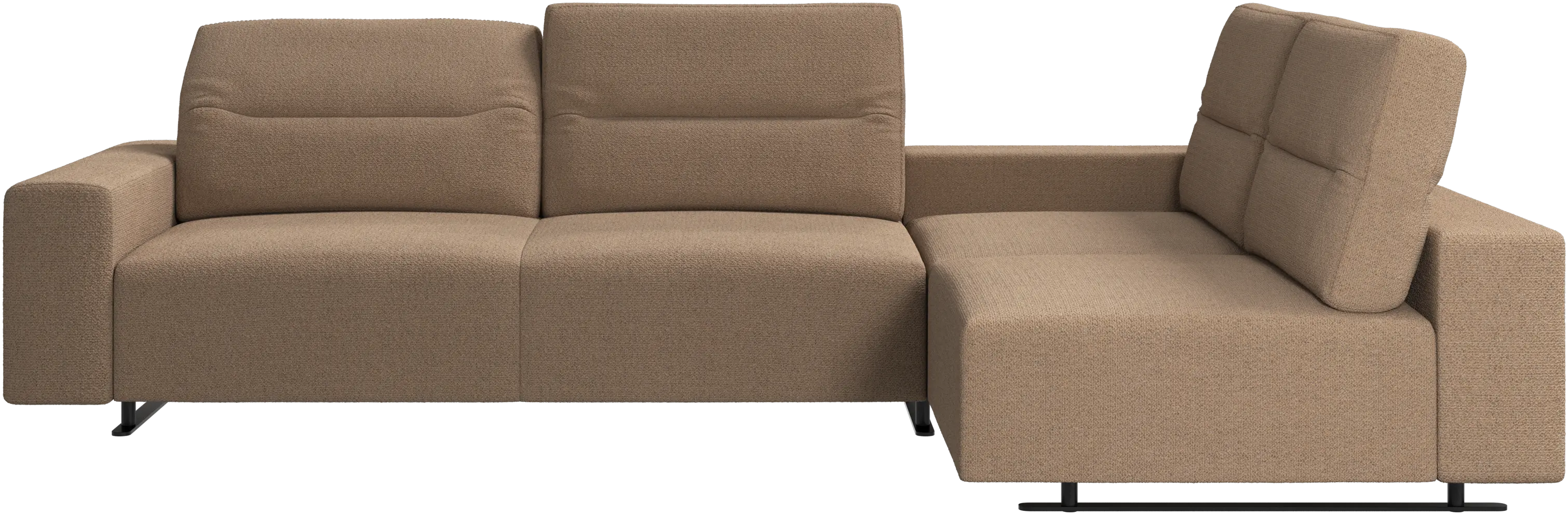 Hampton corner sofa with adjustable back and storage on left side
