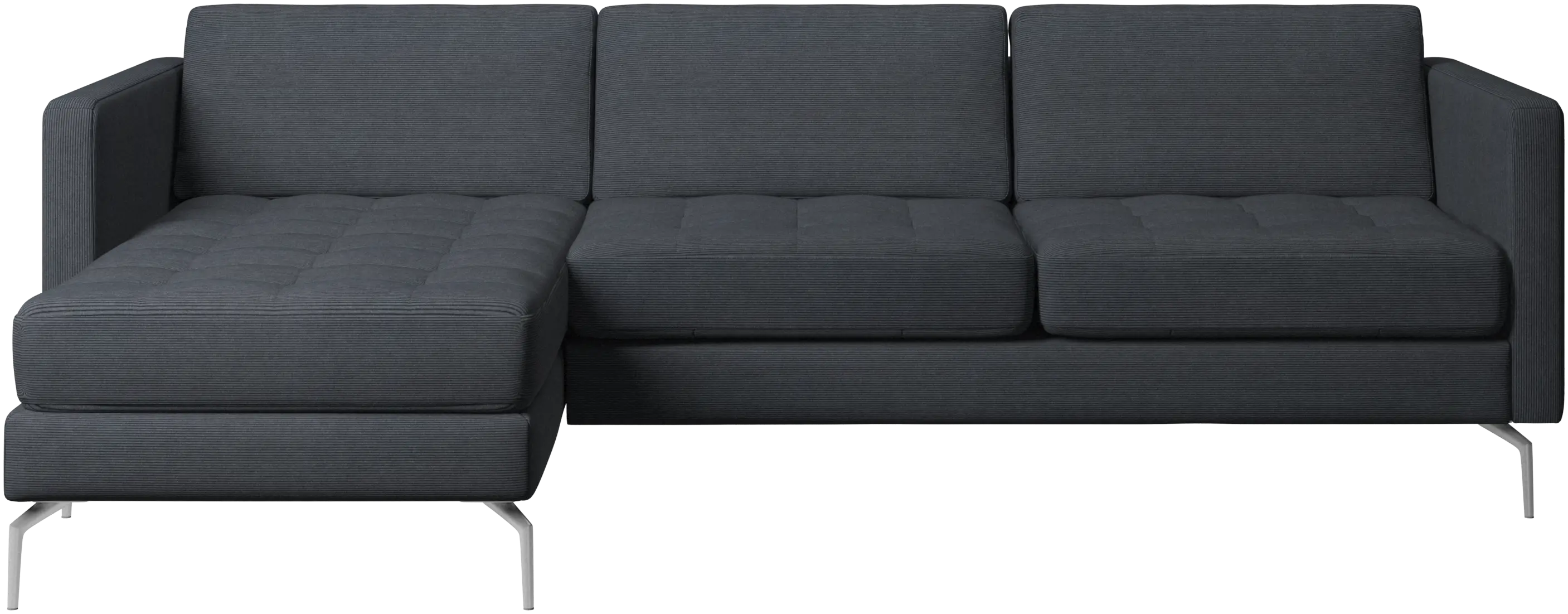 Canapé Osaka avec chaise longue, assise capitonnée