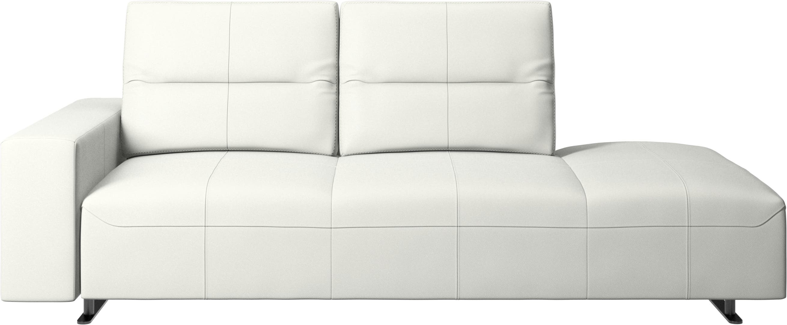 Hampton sofa with adjustable back and lounging unit right side, armrest left
