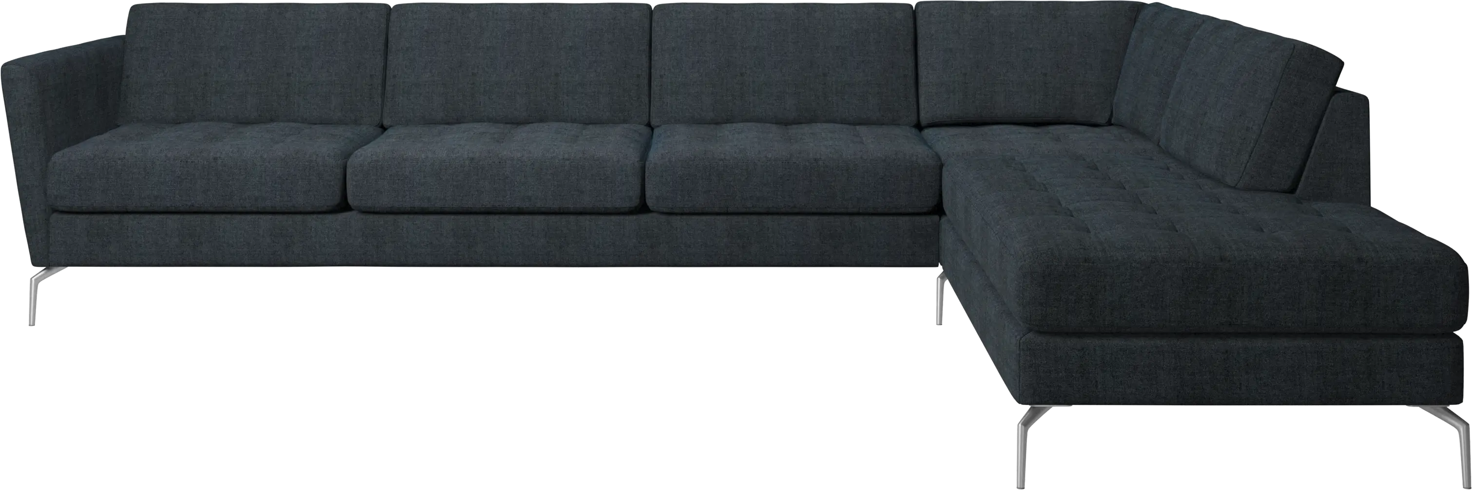 Osaka corner sofa with lounging unit, tufted seat