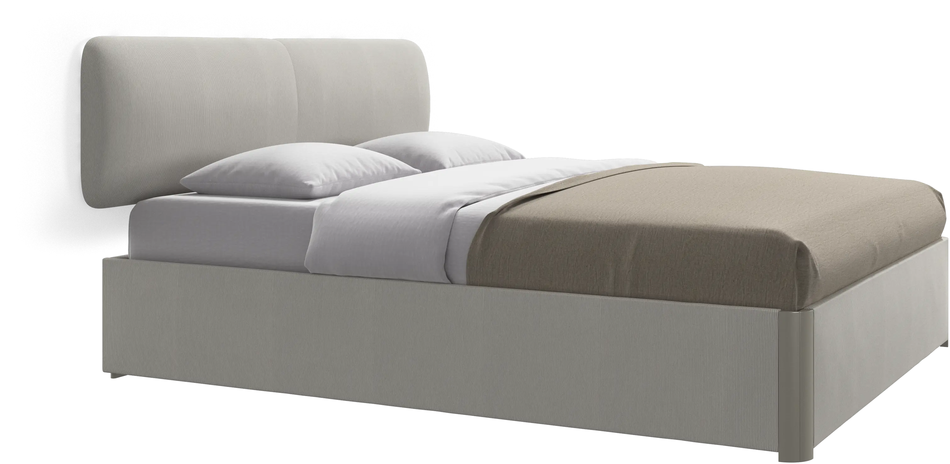 Element bed, wall-mounted headboard, with slats and storage solution, excl. mattress