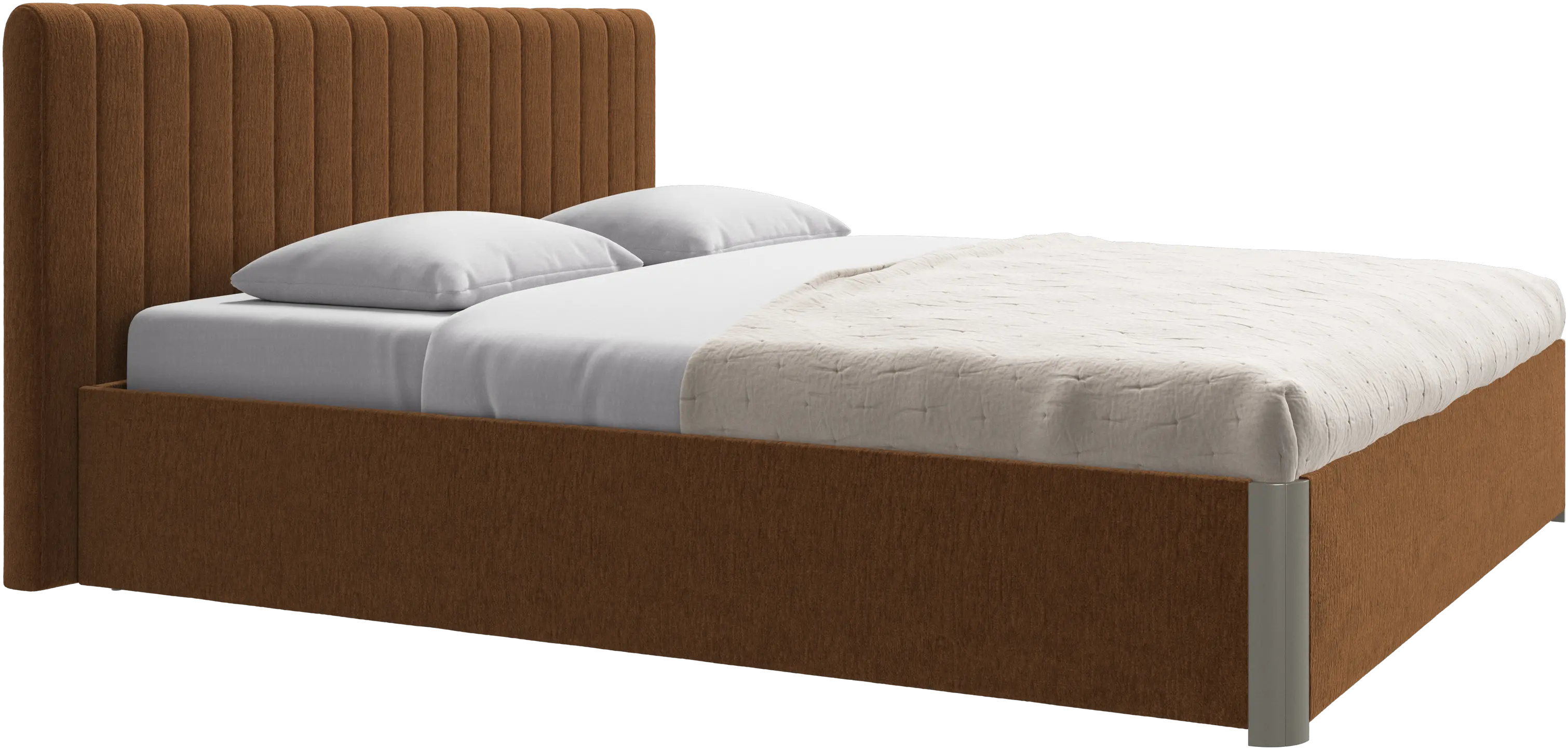 Element bed, bed-mounted headboard, with slats and storage solution, excl. mattress