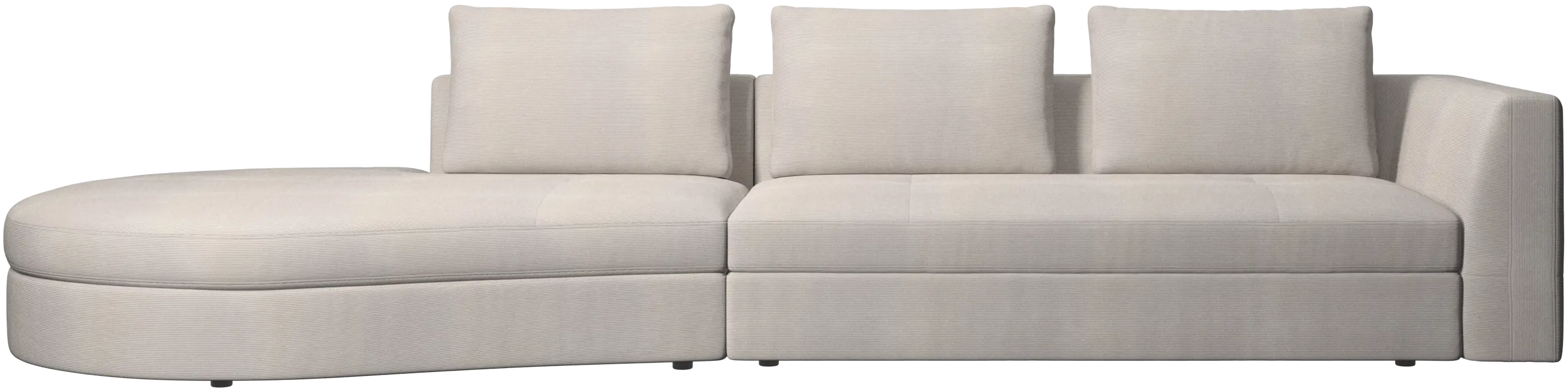 Bergamo sofa with round lounging unit, left