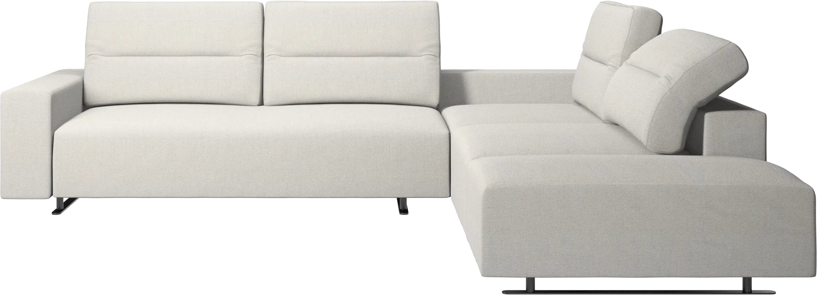 Hampton corner sofa with adjustable back and lounging unit