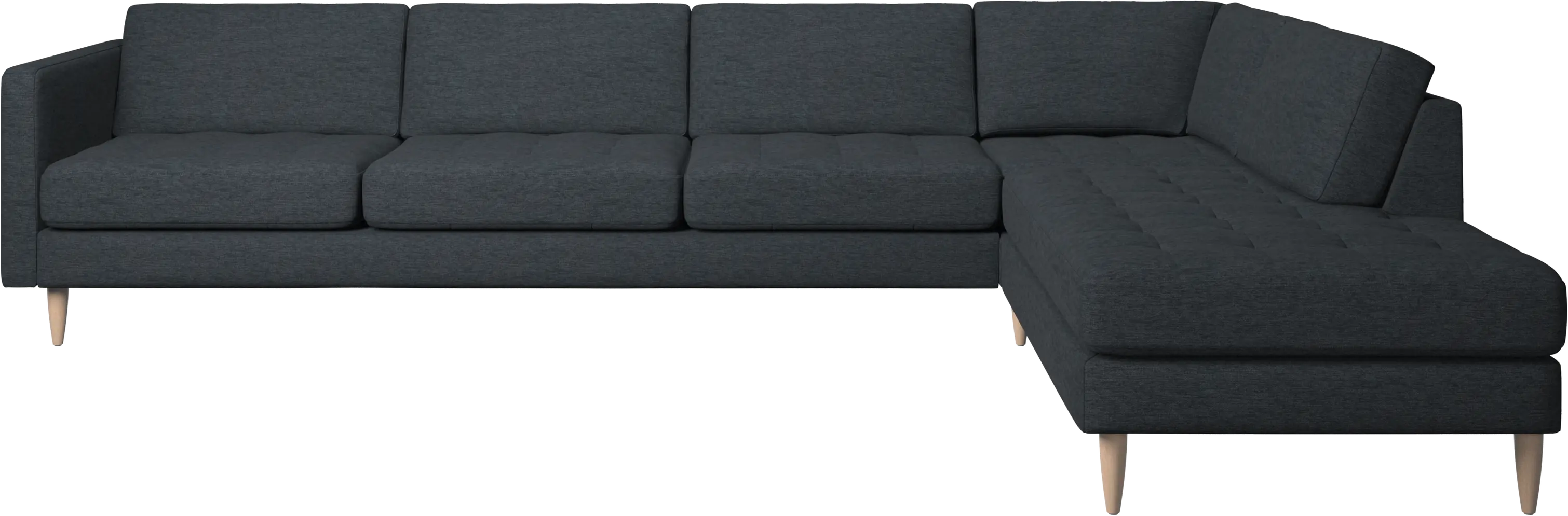 Osaka corner sofa with lounging unit, tufted seat