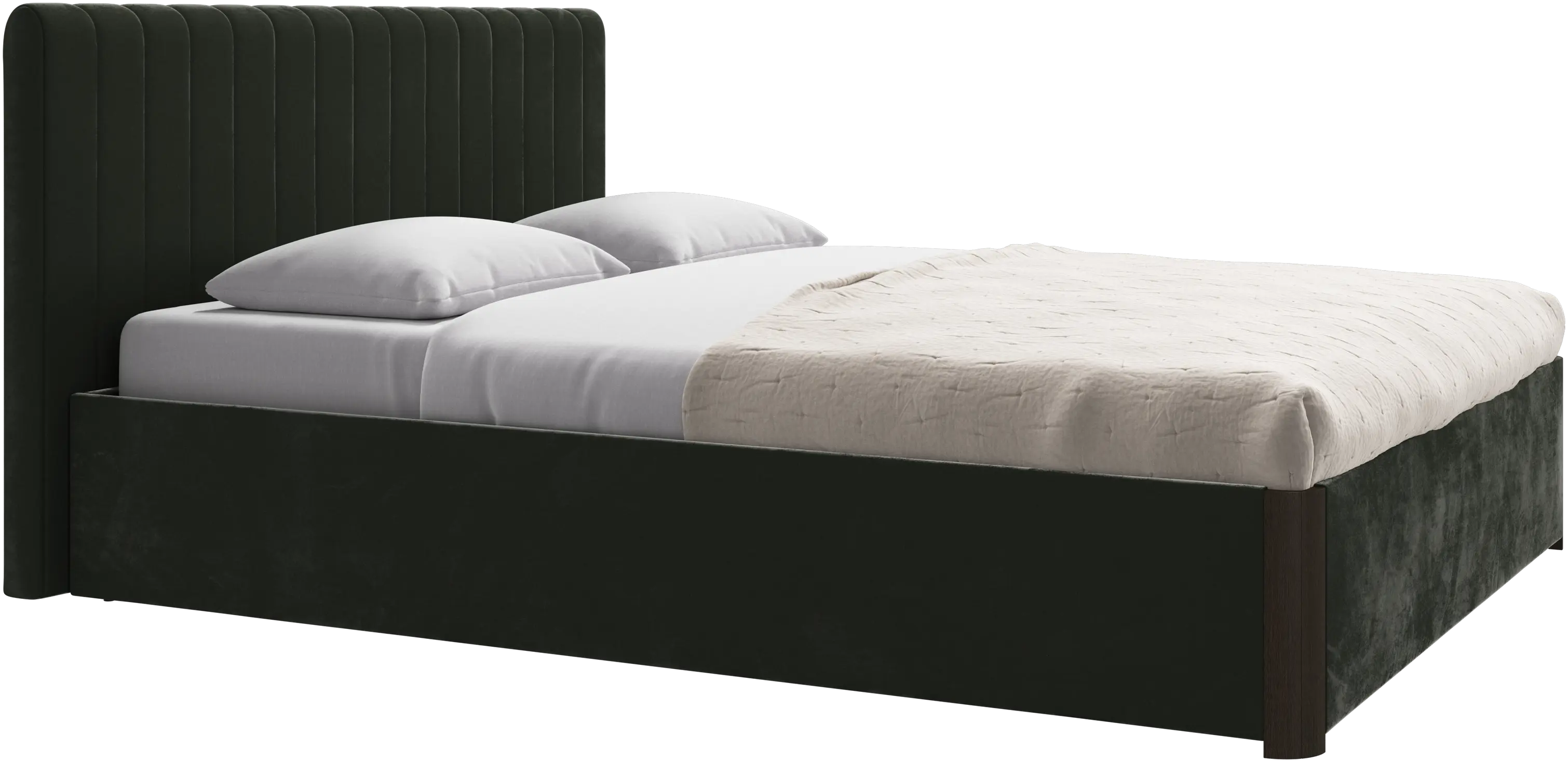 Element bed, bed-mounted headboard, with slats and storage solution, excl. mattress