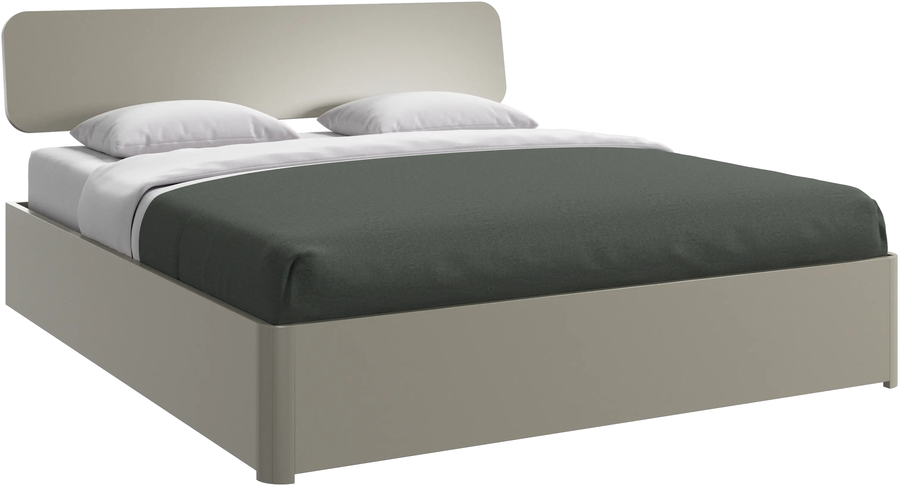 Element κρεβάτι, κεφαλάρι τοποθετημένο στο κρεβάτι, χωρίς σανίδες, χωρίς στρώμα