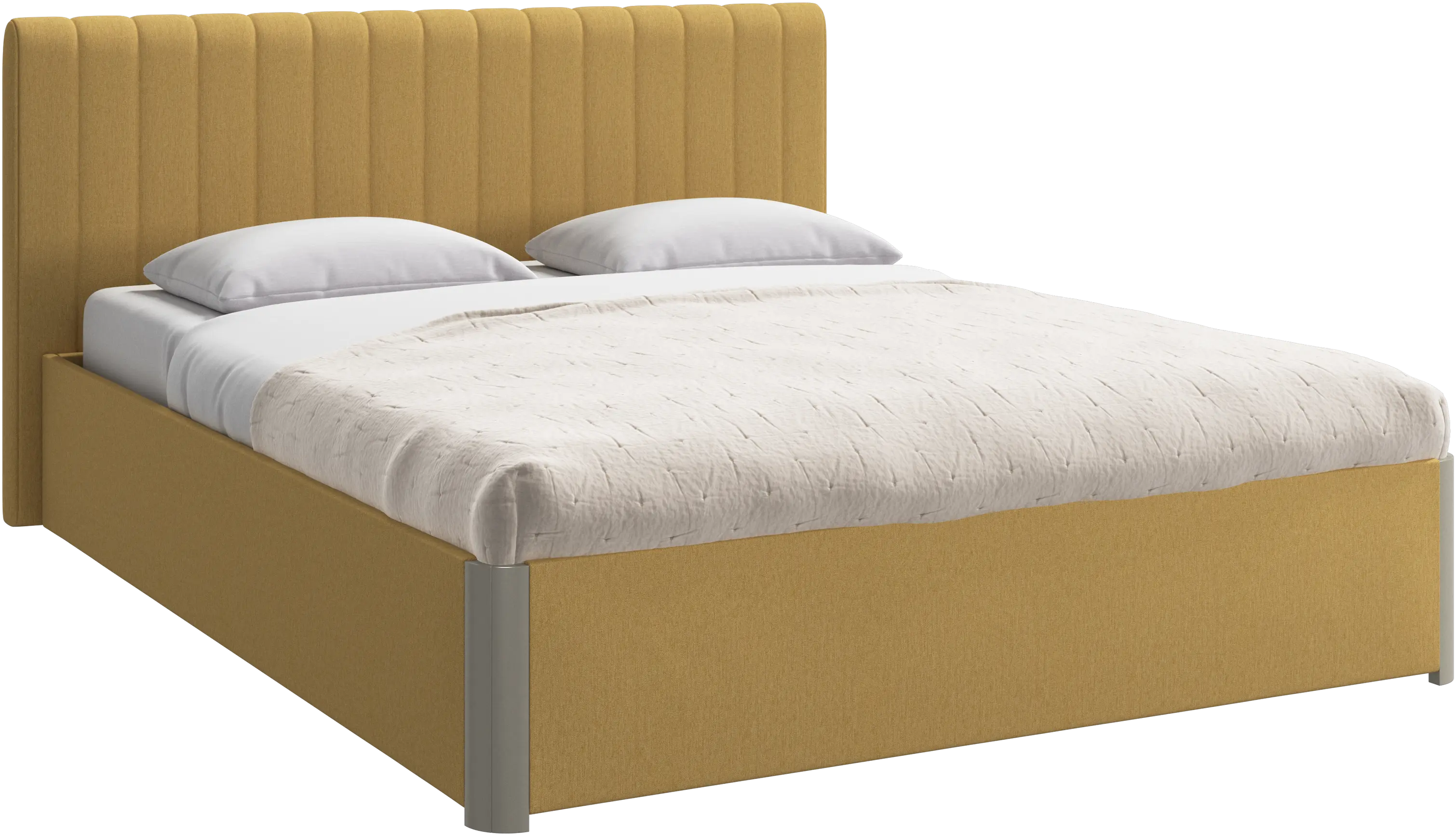Element bed, bed-mounted headboard, with slats and storage solution, excl. mattress