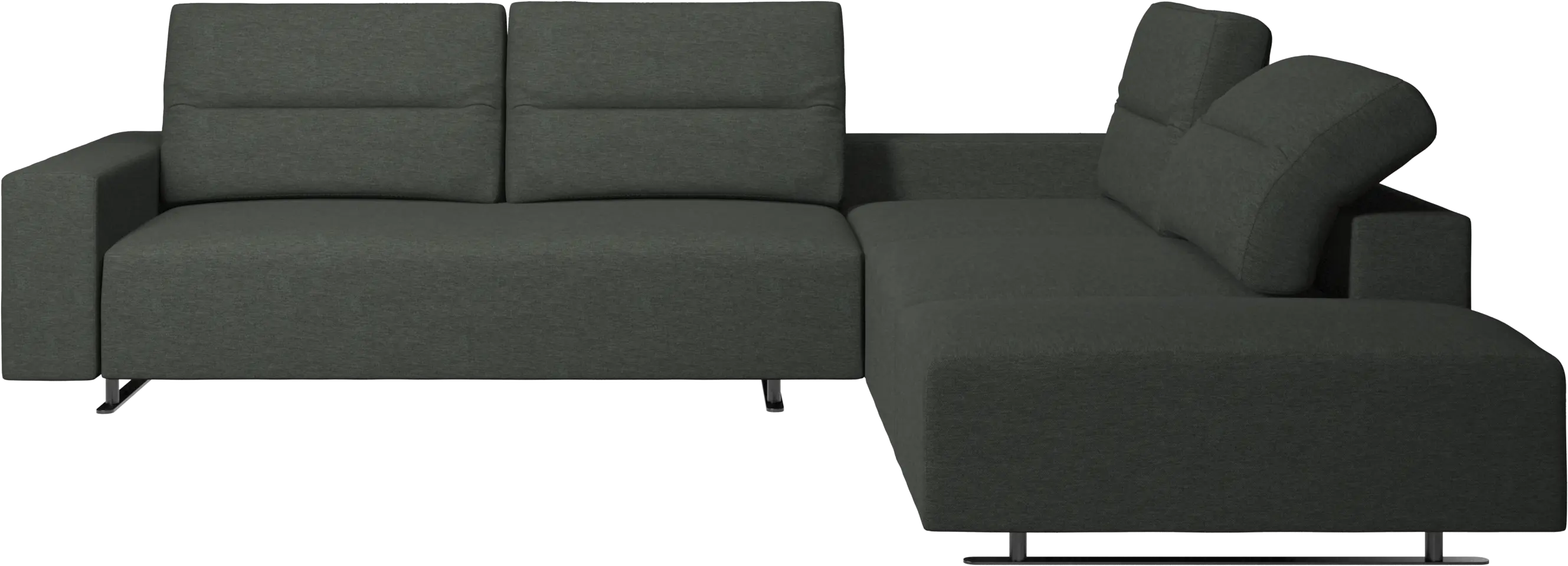 Hampton corner sofa with adjustable back and storage on left side