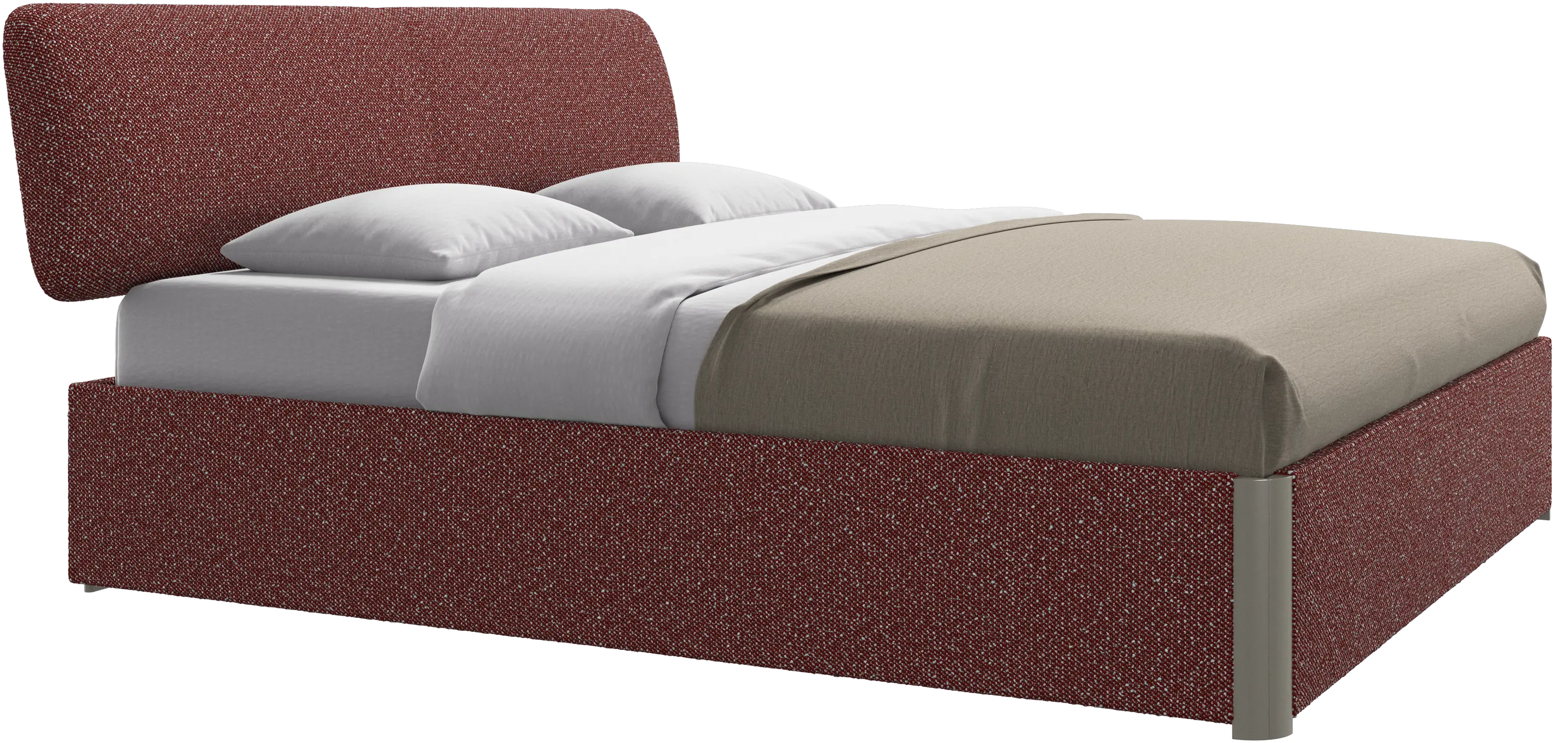Element bed, bed-mounted headboard, with slats and storage solution, excl. mattress