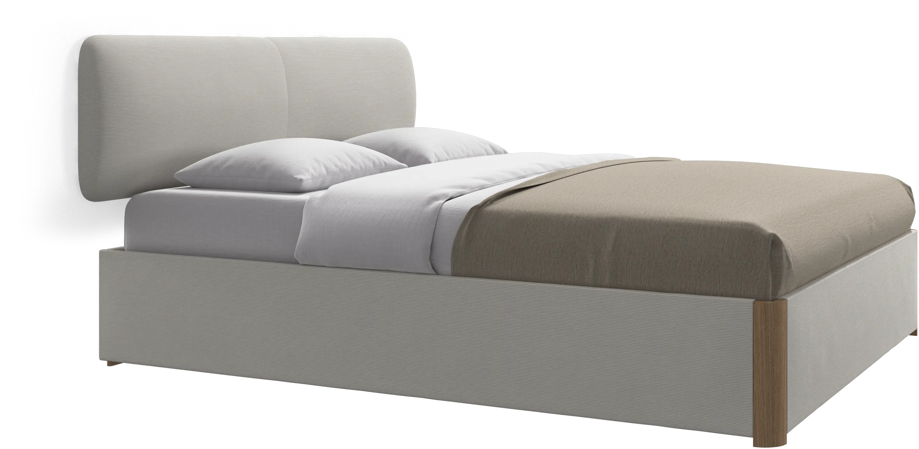 Element bed, wall-mounted headboard, with slats and storage solution, excl. mattress