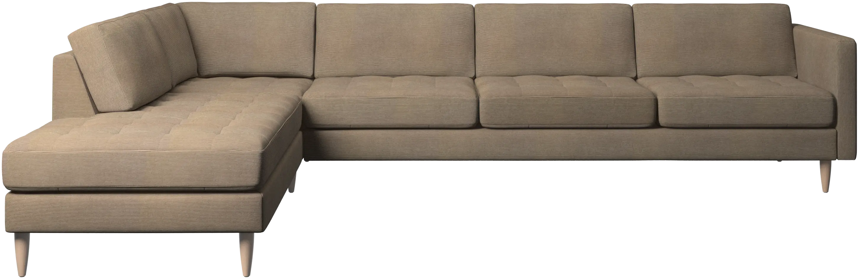 Osaka corner sofa with lounging unit, tufted seat