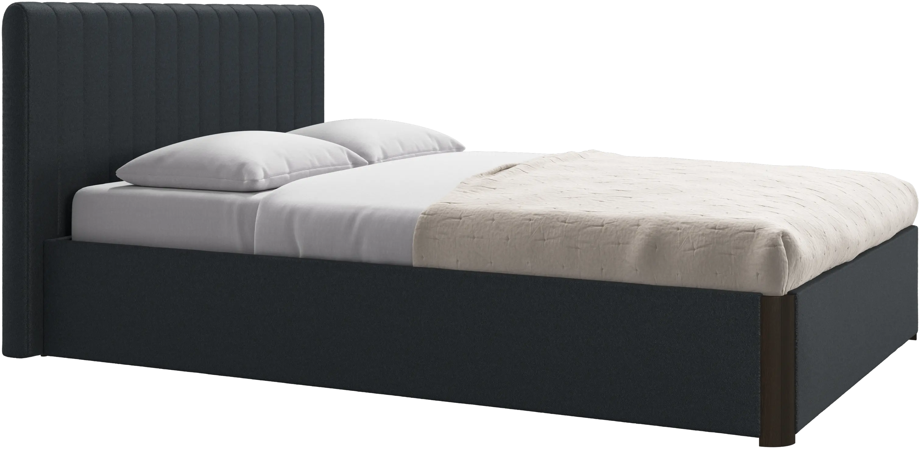 Element bed, bed-mounted headboard, with slats and storage solution, excl. mattress