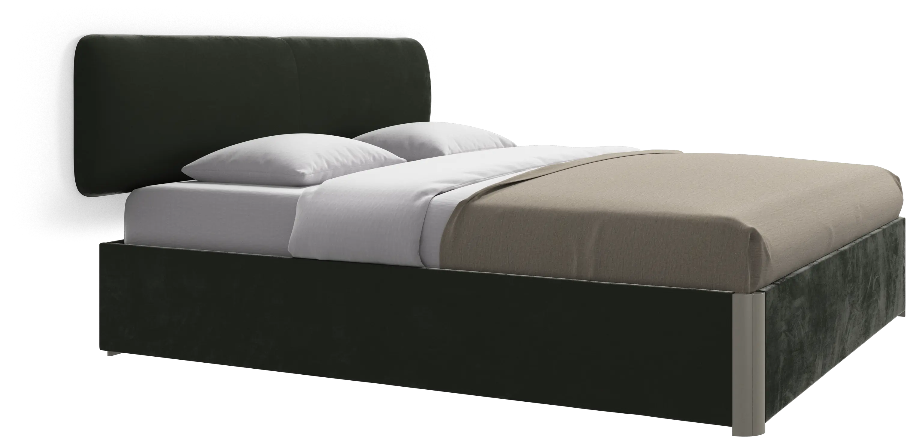 Element lit, tête de lit murale, avec lattes et solution de stockage, excl. matelas