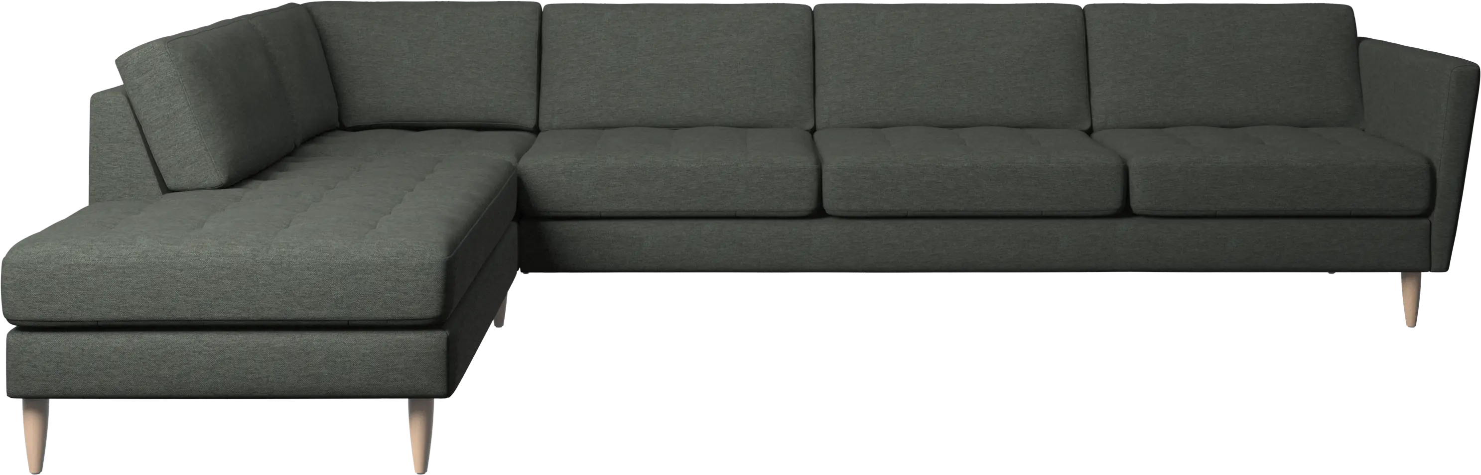 Osaka corner sofa with lounging unit, tufted seat