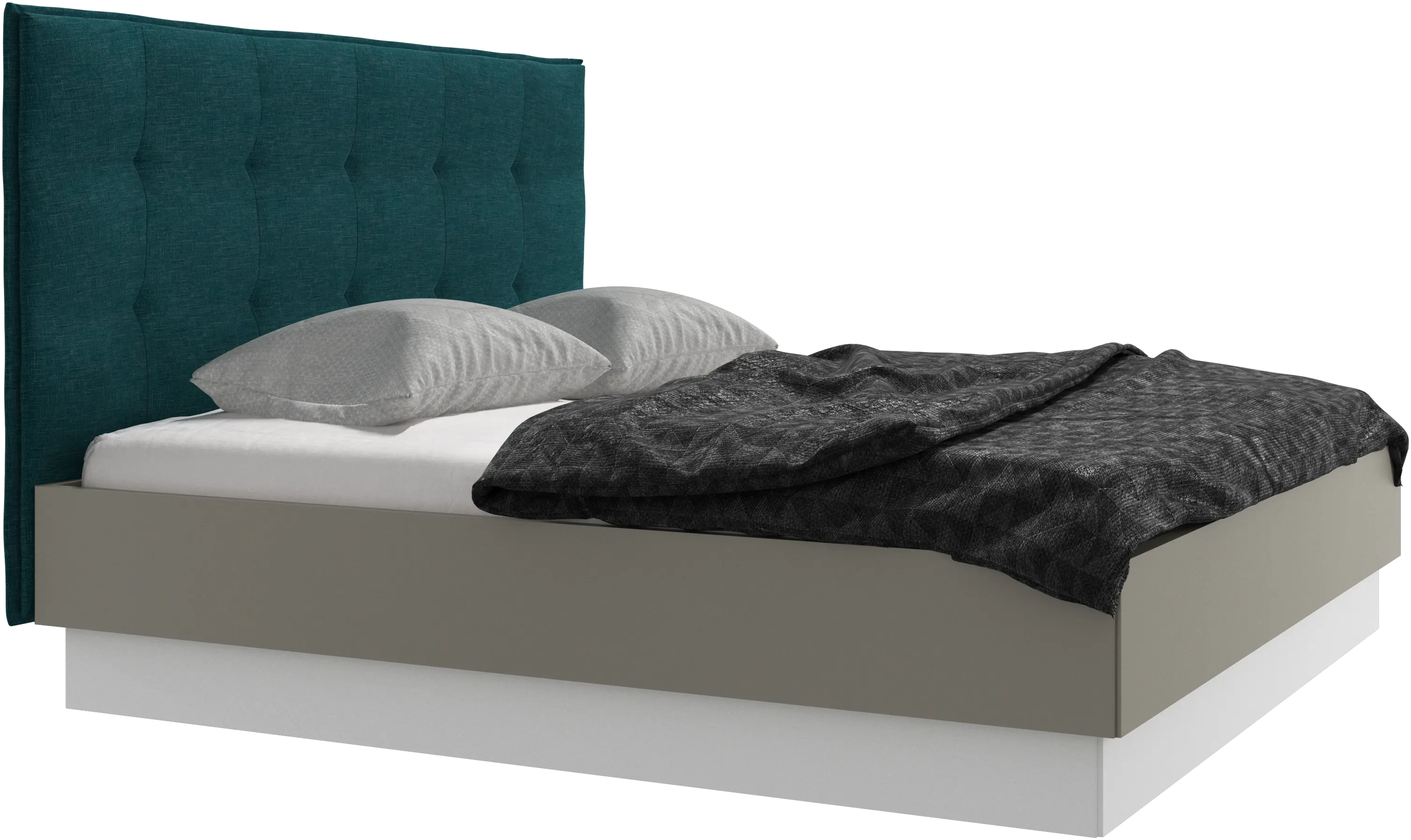 Lugano storage bed with lift-up frame and slats, excl. mattress