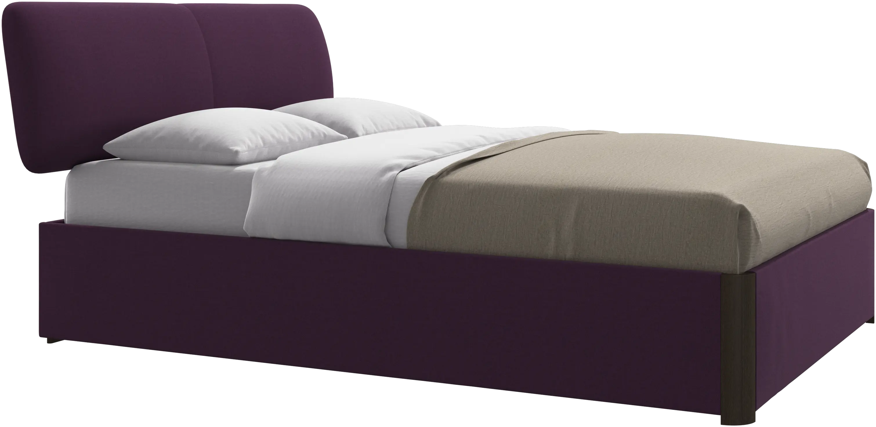 Element bed, bed-mounted headboard, with slats and storage solution, excl. mattress