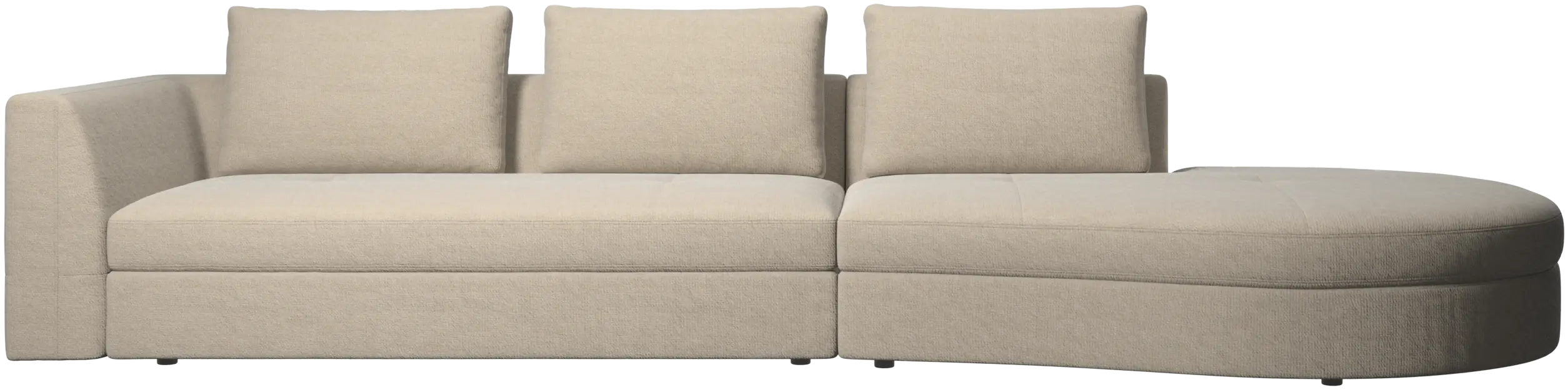 Bergamo sofa with round lounging unit,right