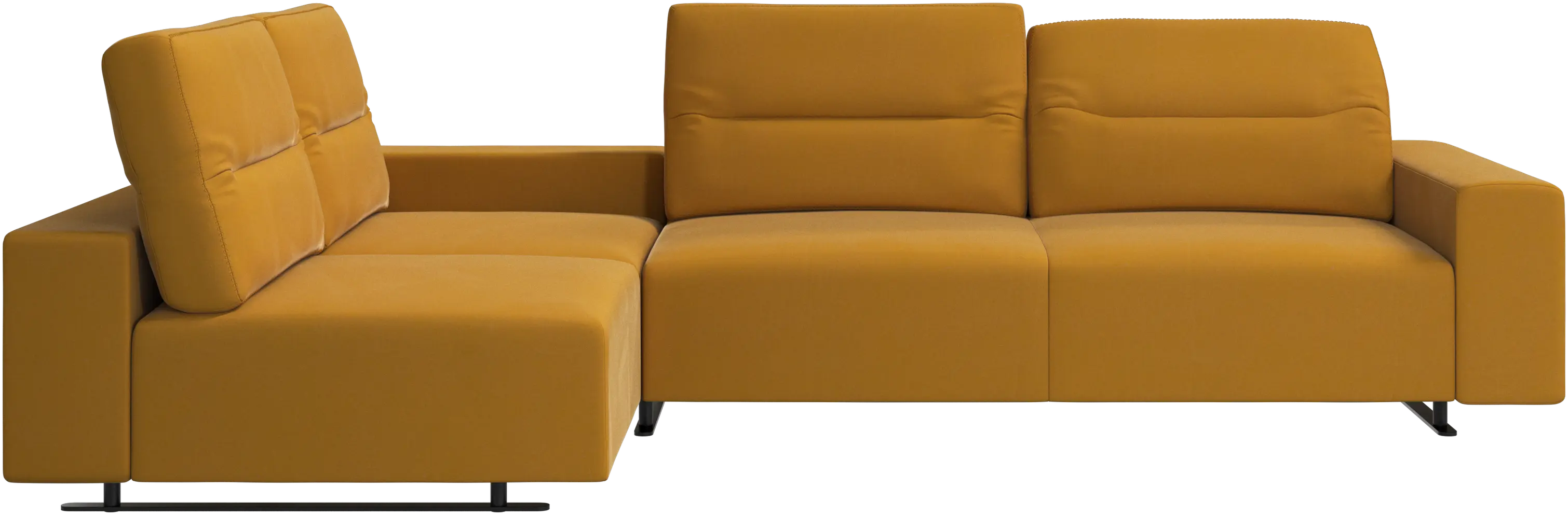 Hampton corner sofa with adjustable back and storage on right side