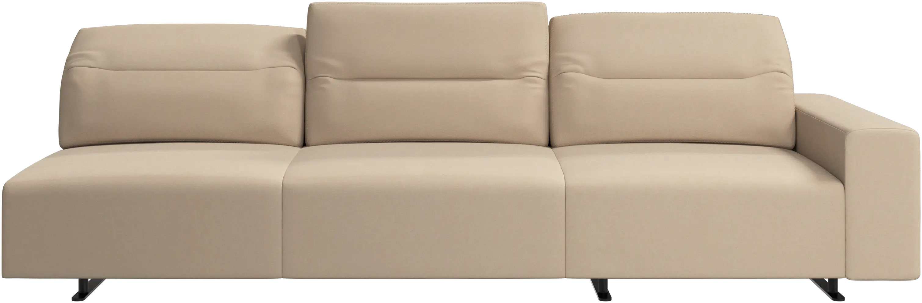 Hampton sofa with adjustable back and storage on the right side
