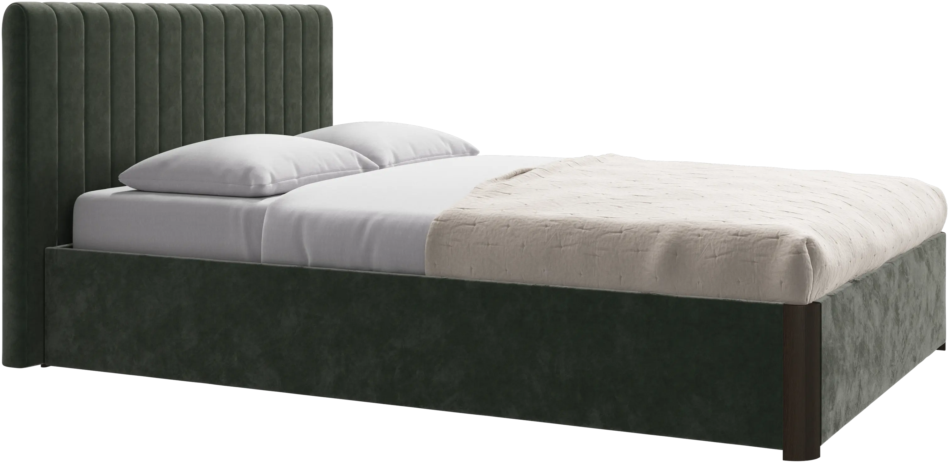 Element bed, bed-mounted headboard, with slats and storage solution, excl. mattress