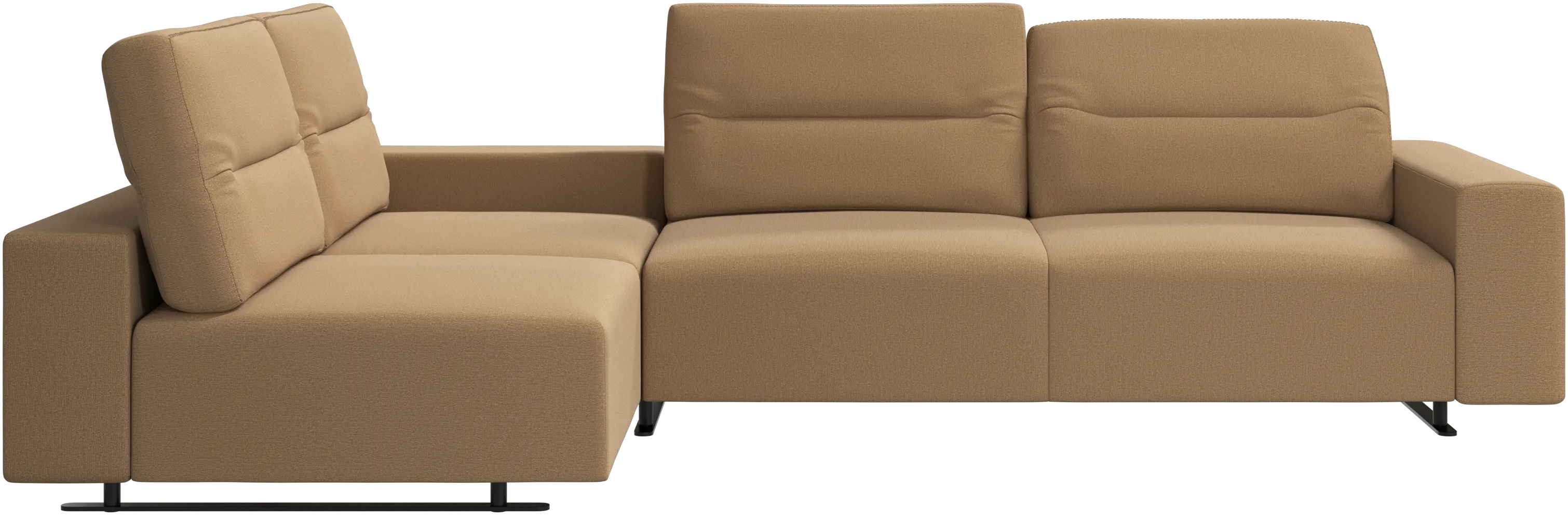 Hampton corner sofa with adjustable back and storage on right side
