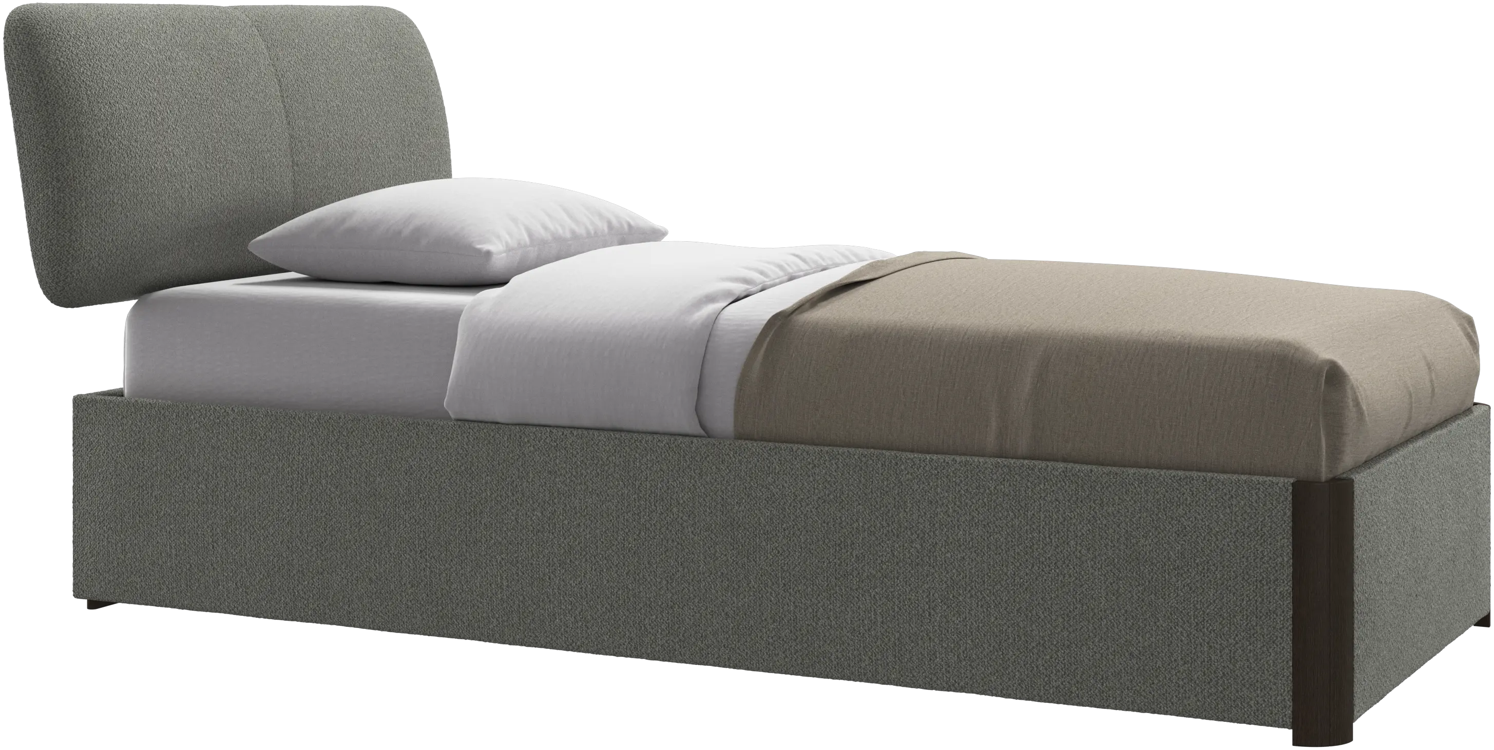 Element bed, bed-mounted headboard, with slats and storage solution, excl. mattress