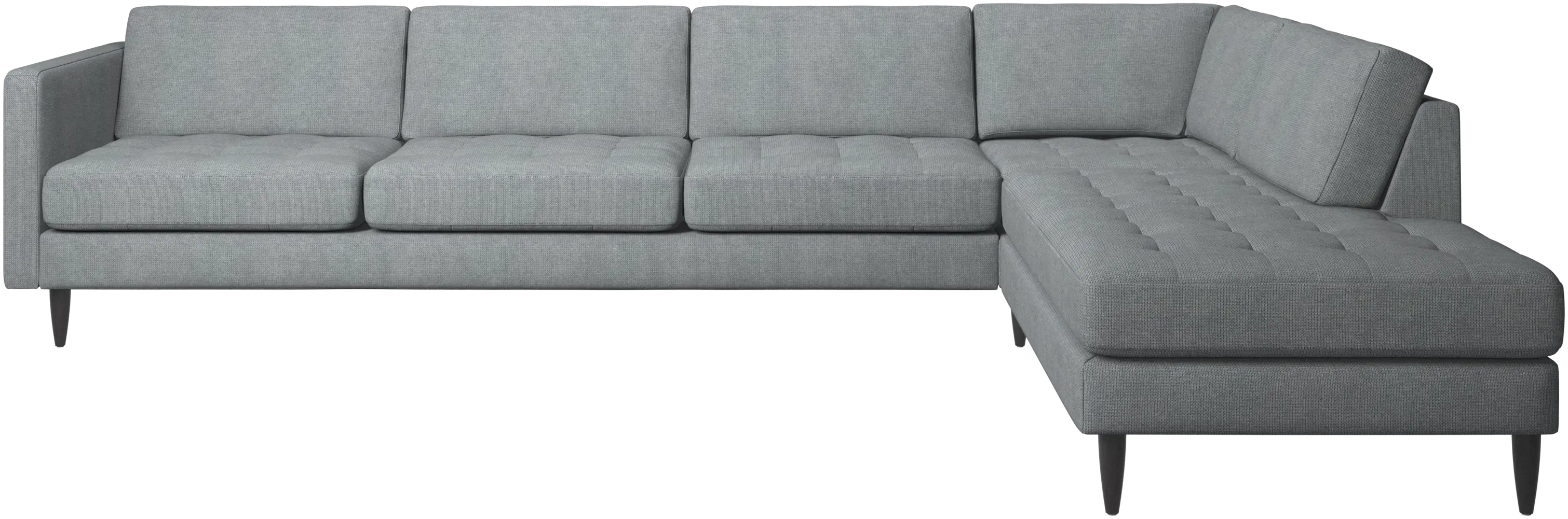 Osaka corner sofa with lounging unit, tufted seat