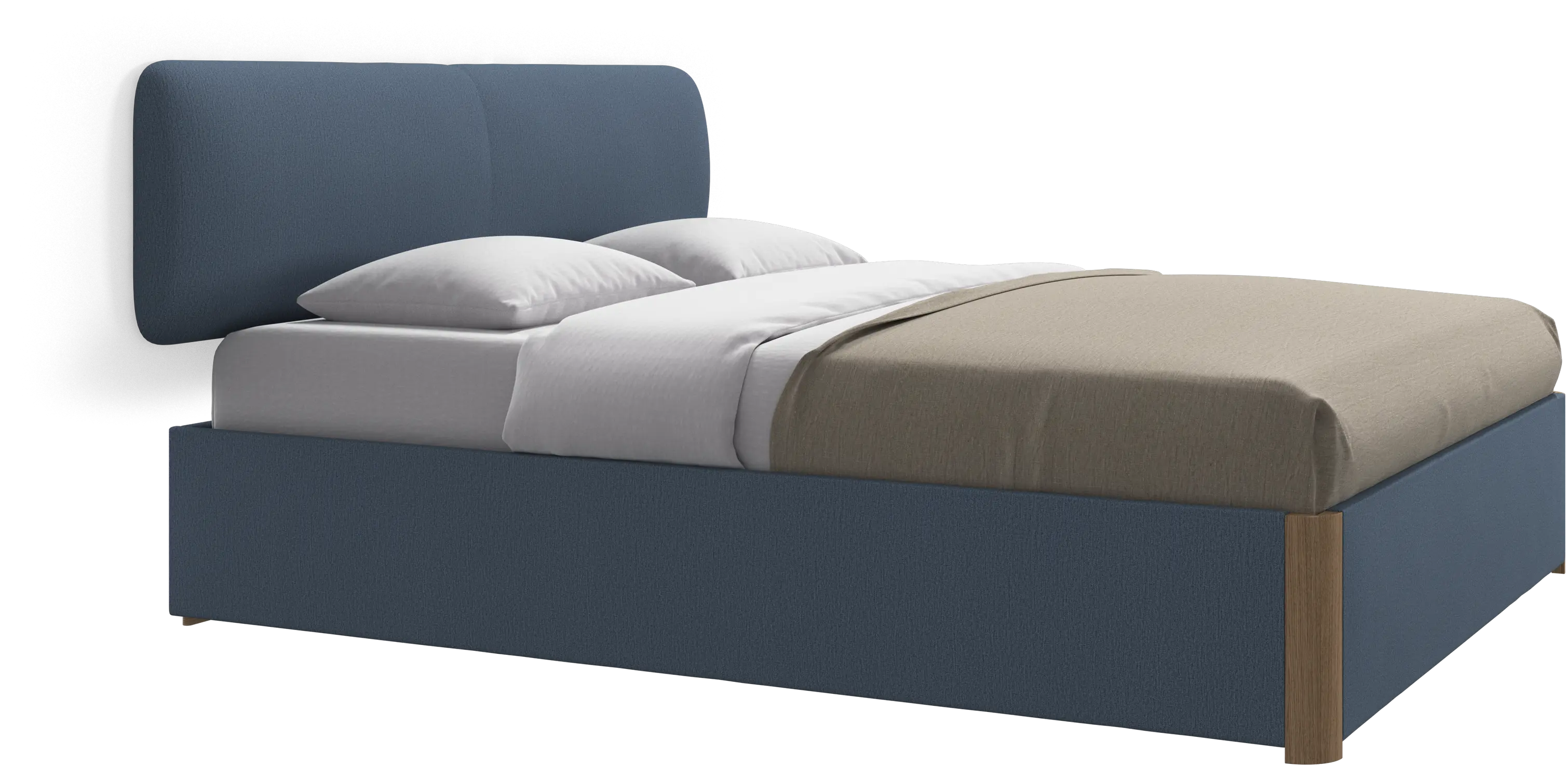 Element bed, wall-mounted headboard, with slats and storage solution, excl. mattress