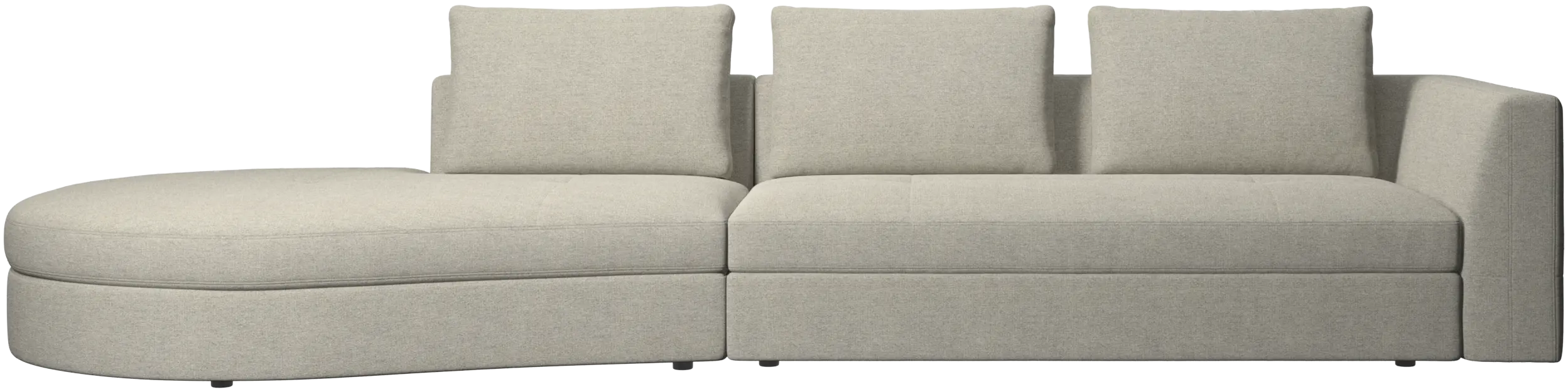 Bergamo sofa with round lounging unit, left