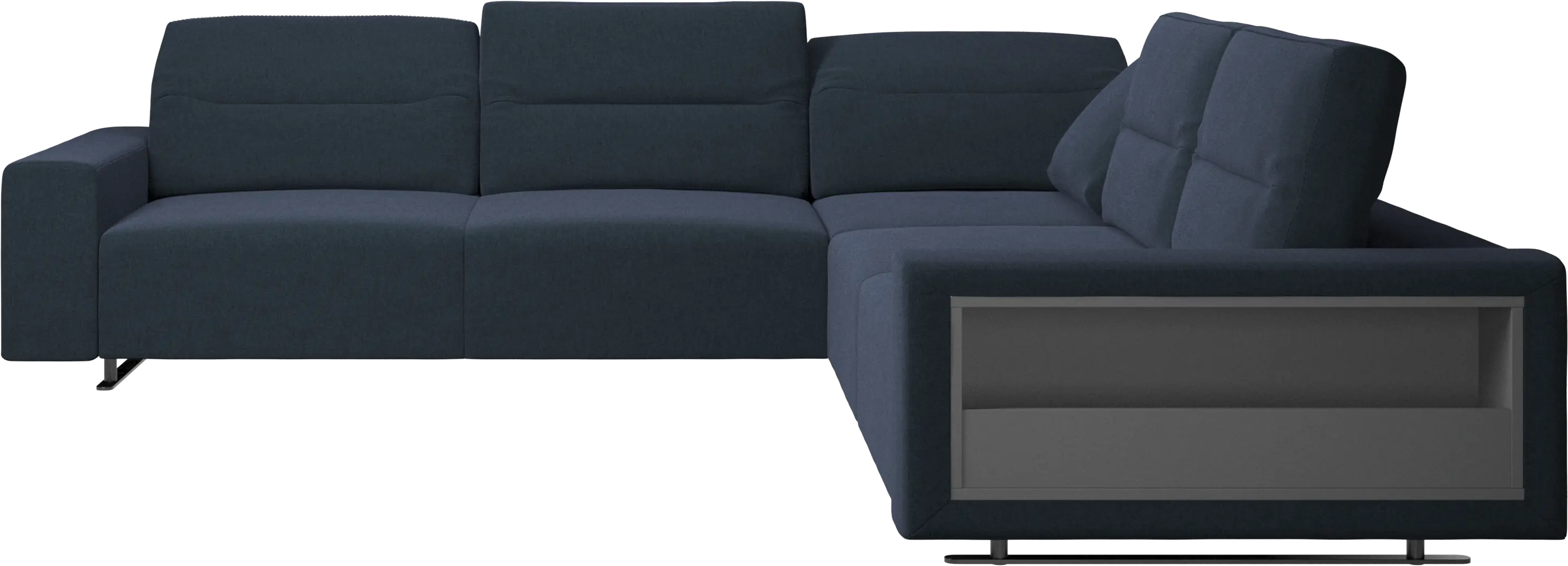 Canapé d'angle Hampton avec dossier ajustable et espace de rangement côté droit