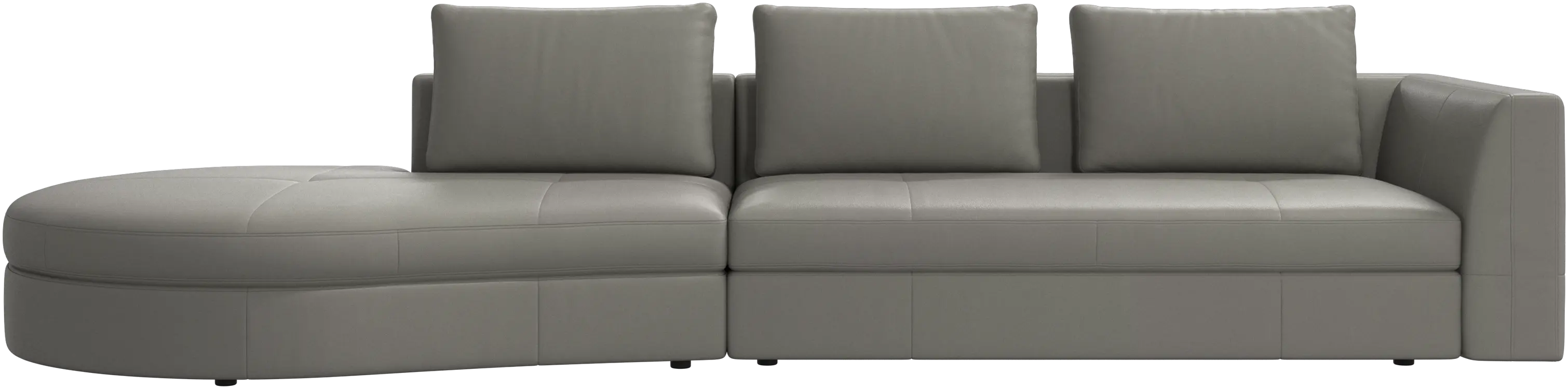 Bergamo sofa with round lounging unit, left