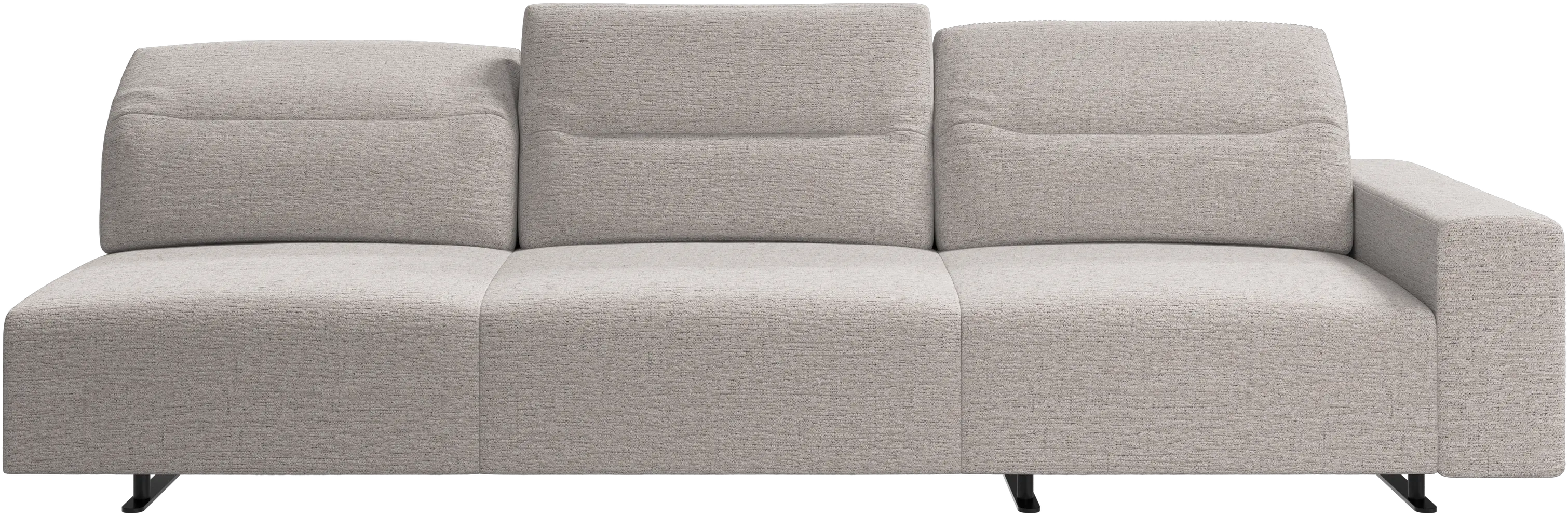 Hampton sofa with adjustable back and storage on the right side