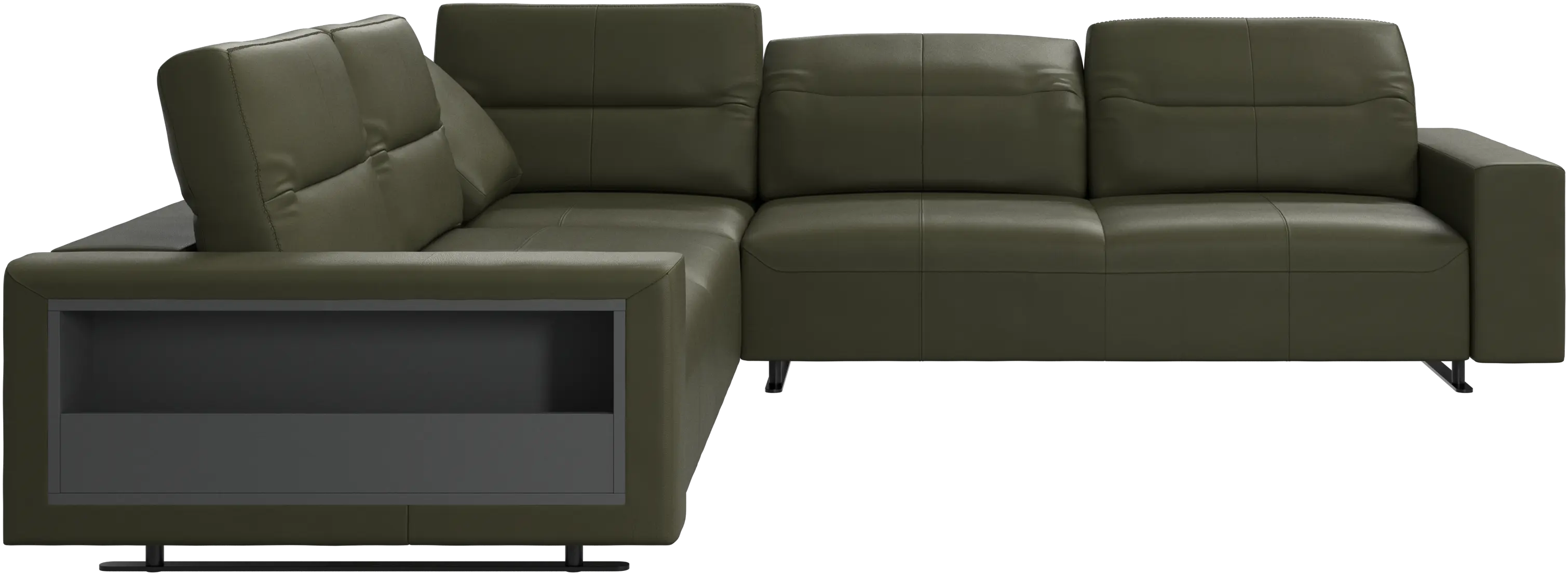 Hampton corner sofa with adjustable back and storage