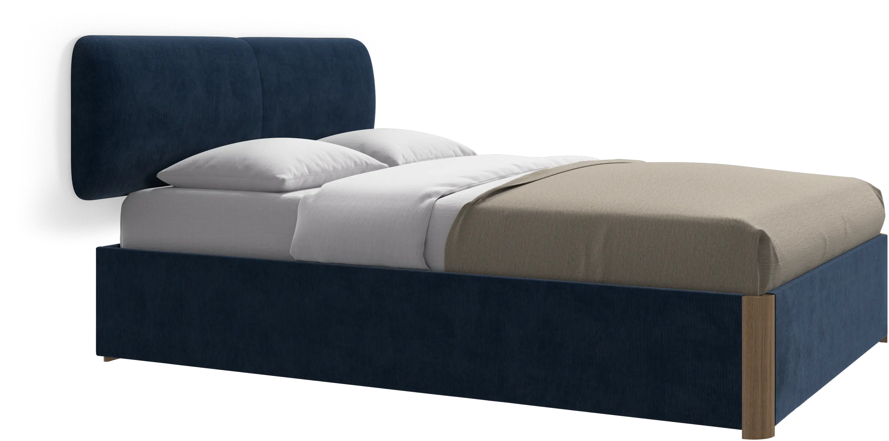 Element bed, wall-mounted headboard, with slats and storage solution, excl. mattress