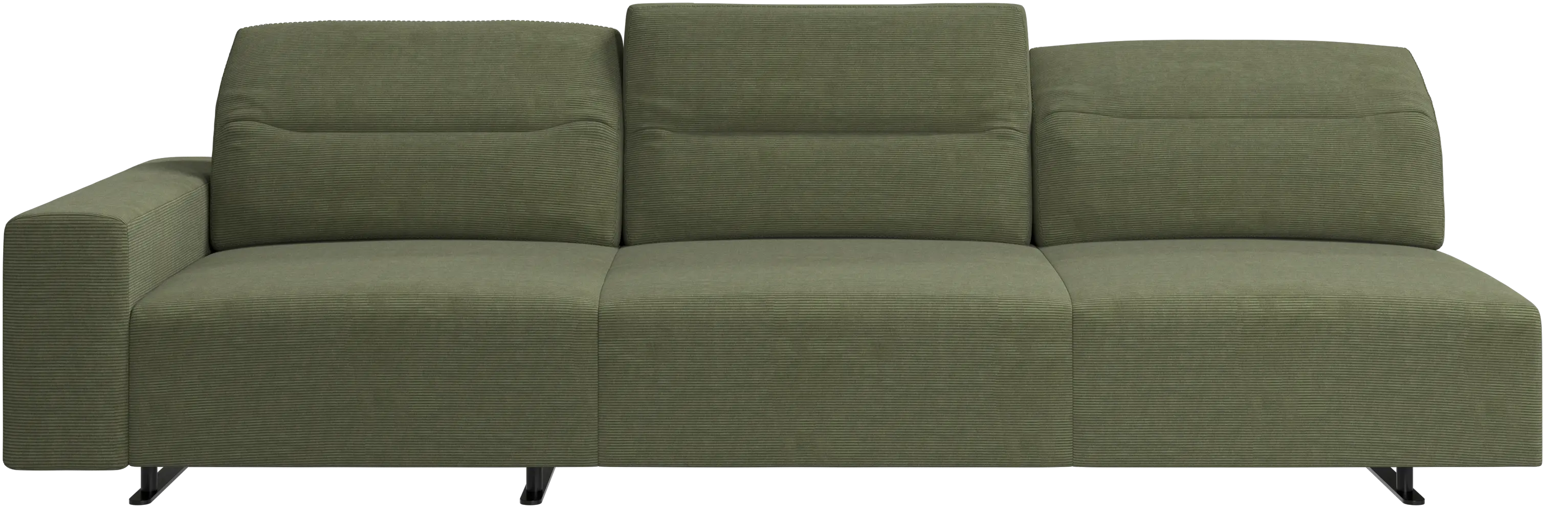 Hampton sofa with adjustable back and storage on the left side