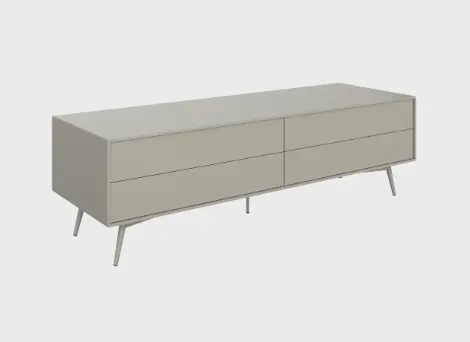 Fermo TV/Hi-Fi ユニット、ドロップダウン式ドア ＆ ドロワー付き