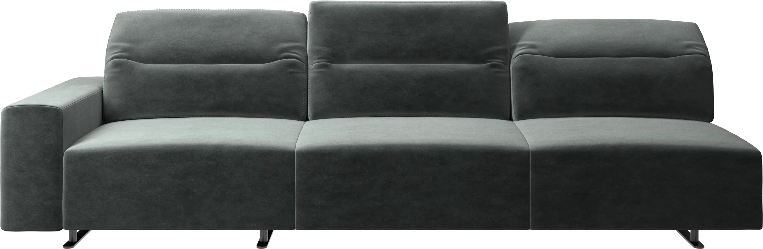 Hampton sofa with adjustable back and storage on the left side
