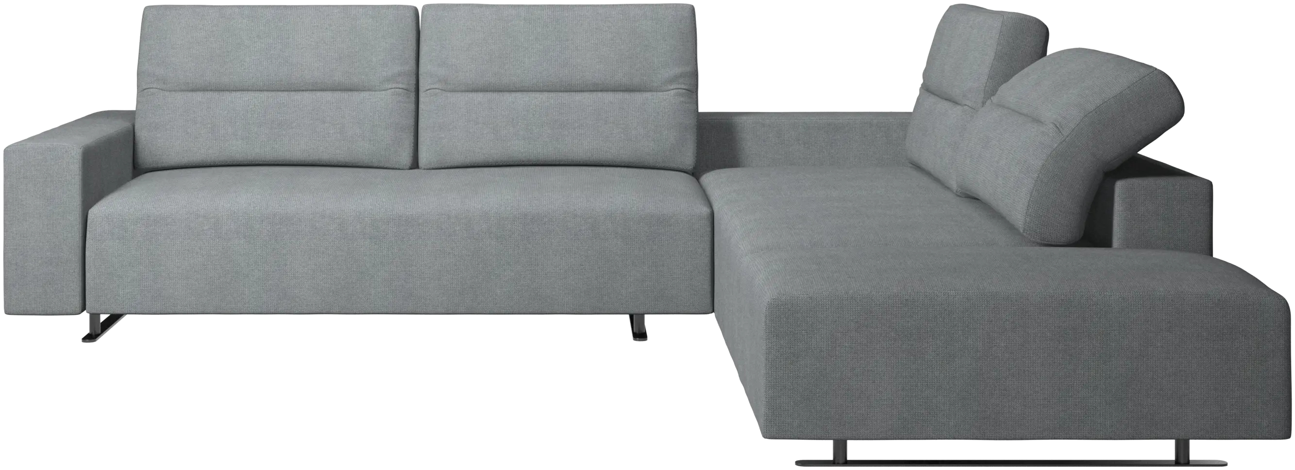 Hampton corner sofa with adjustable back and storage on left side